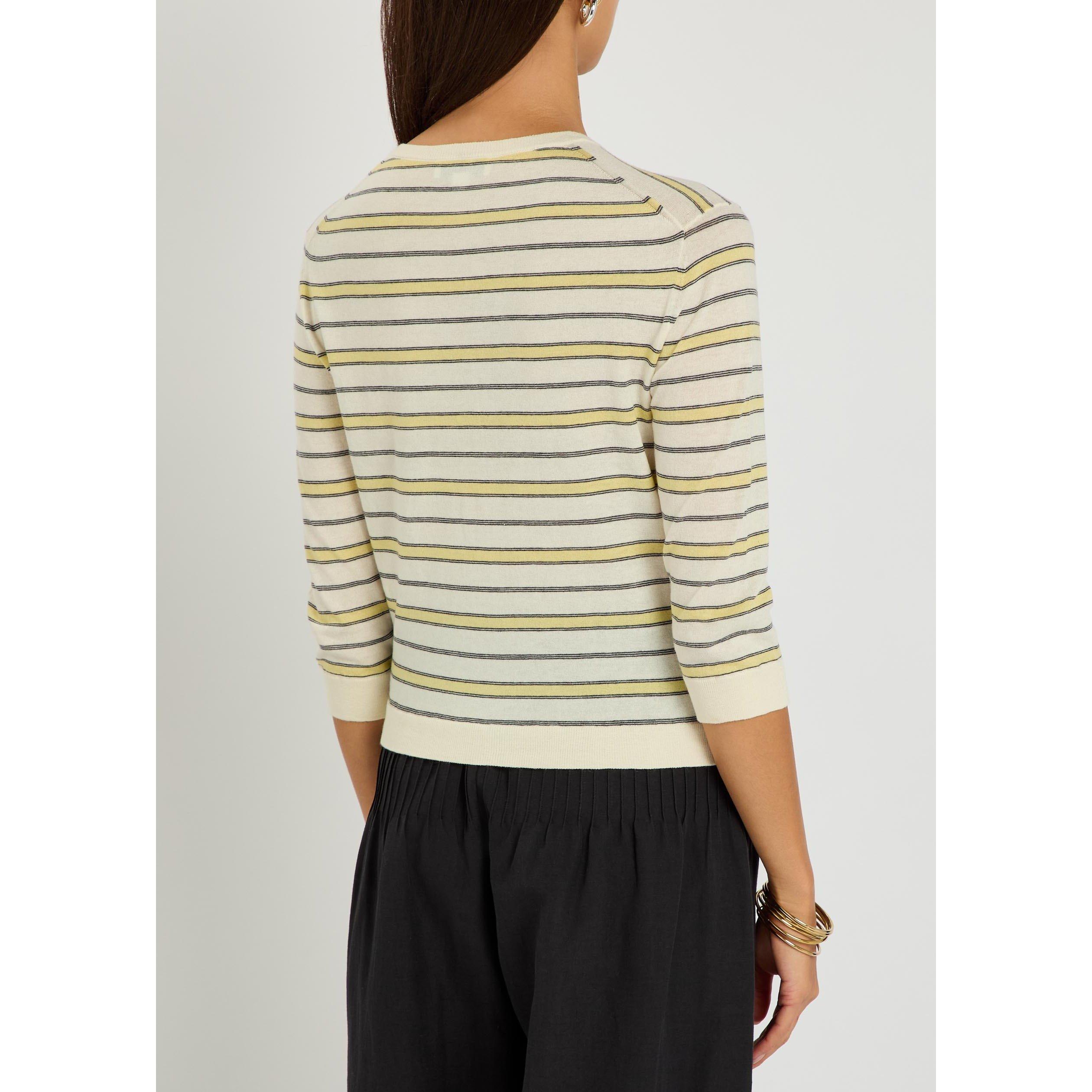 YELLOW AND OTHE - Vince - KW STRIPED 3/4 SLV CARDI - 3