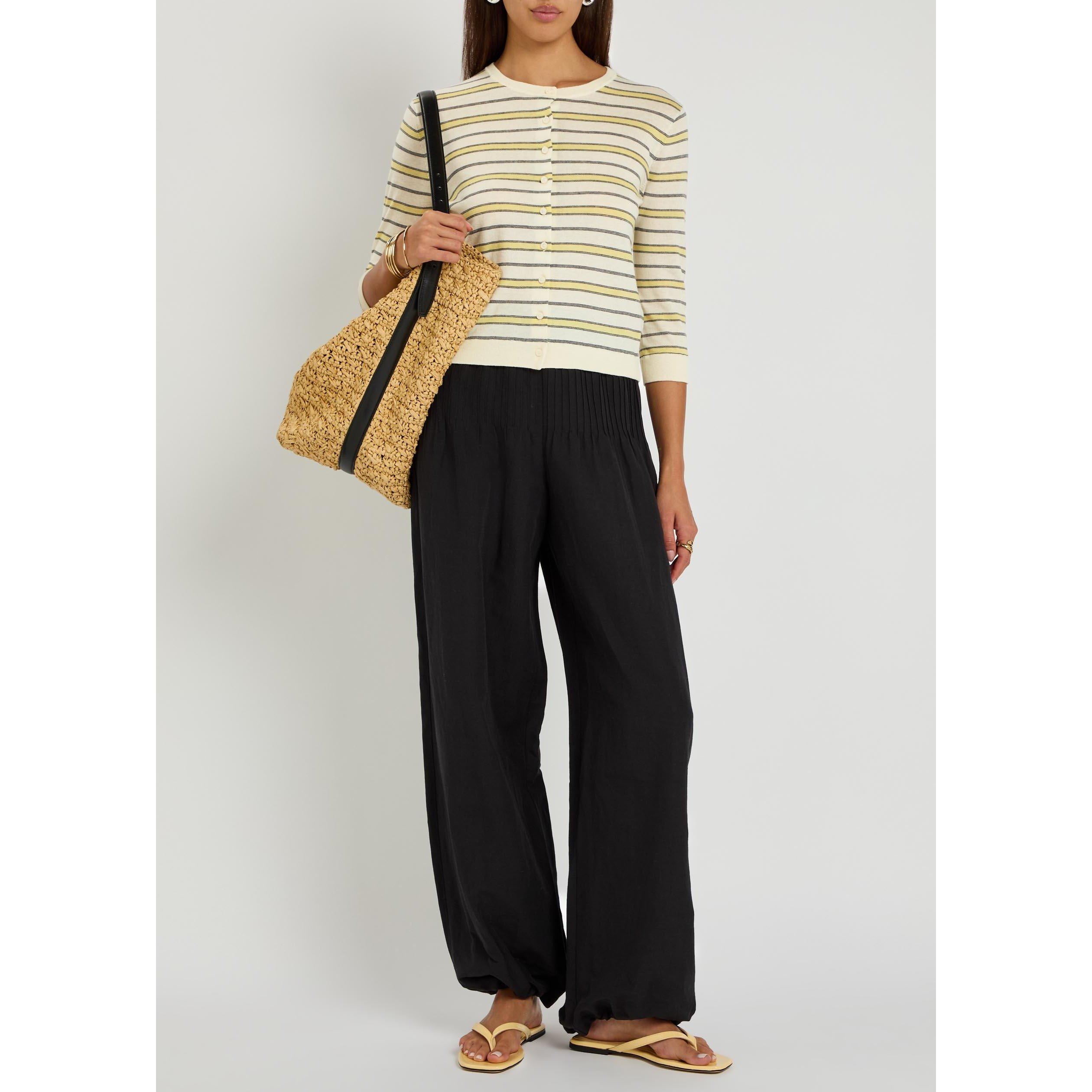 YELLOW AND OTHE - Vince - KW STRIPED 3/4 SLV CARDI - 5