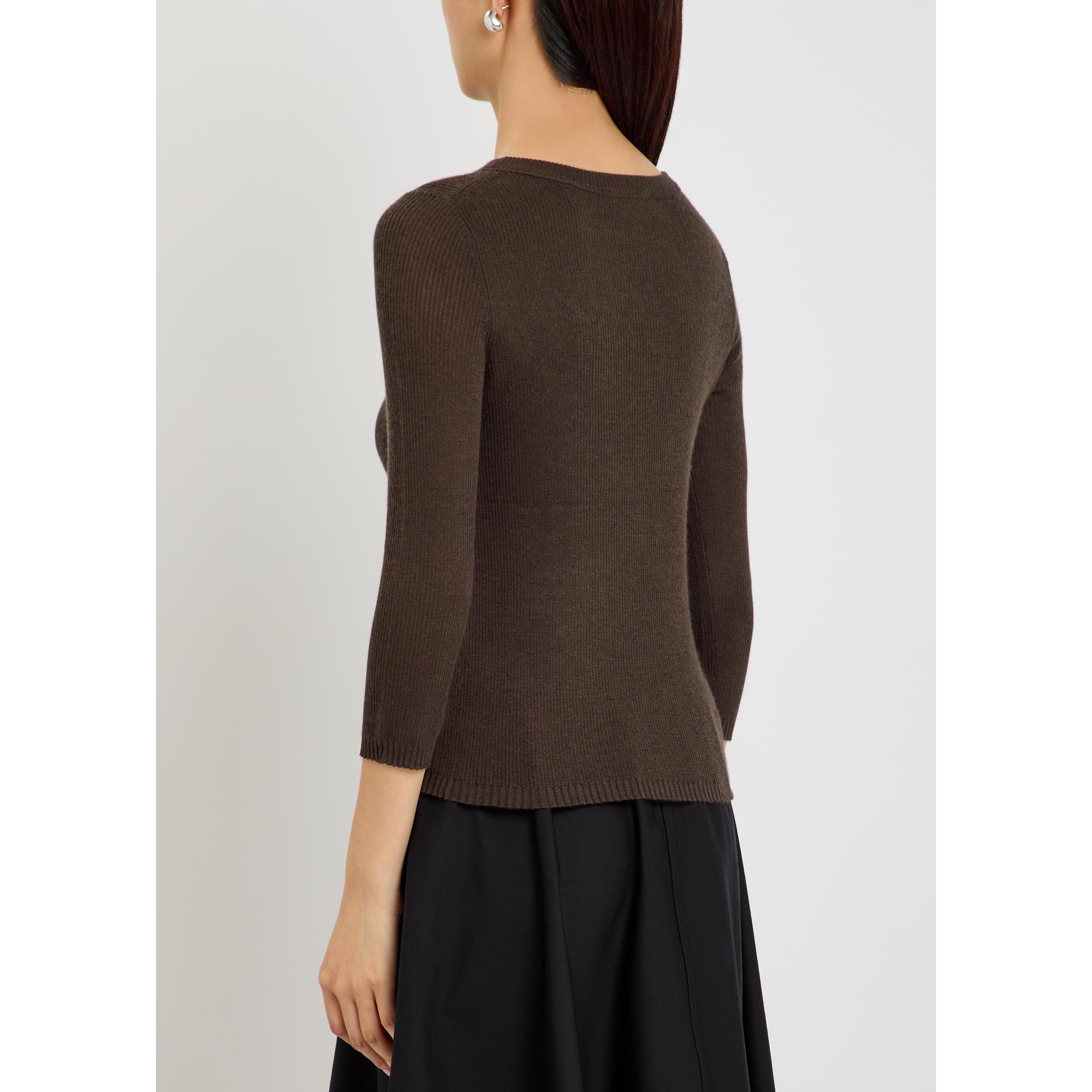 BROWN - Vince - KW 3/4 SLV BOAT NK CASHMERE TO - 3