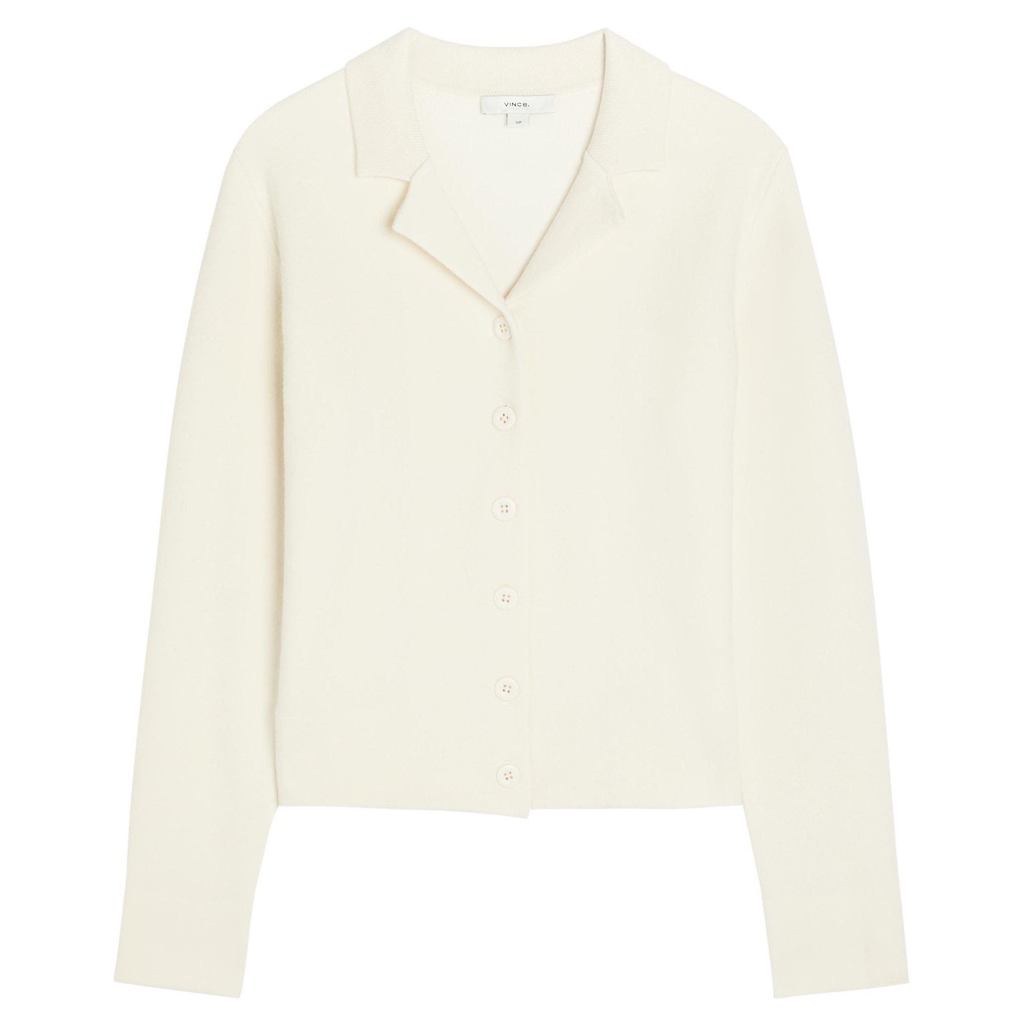 OFF WHITE - Vince - KW NOTCH COLLAR DBL FACE CARDI - 1