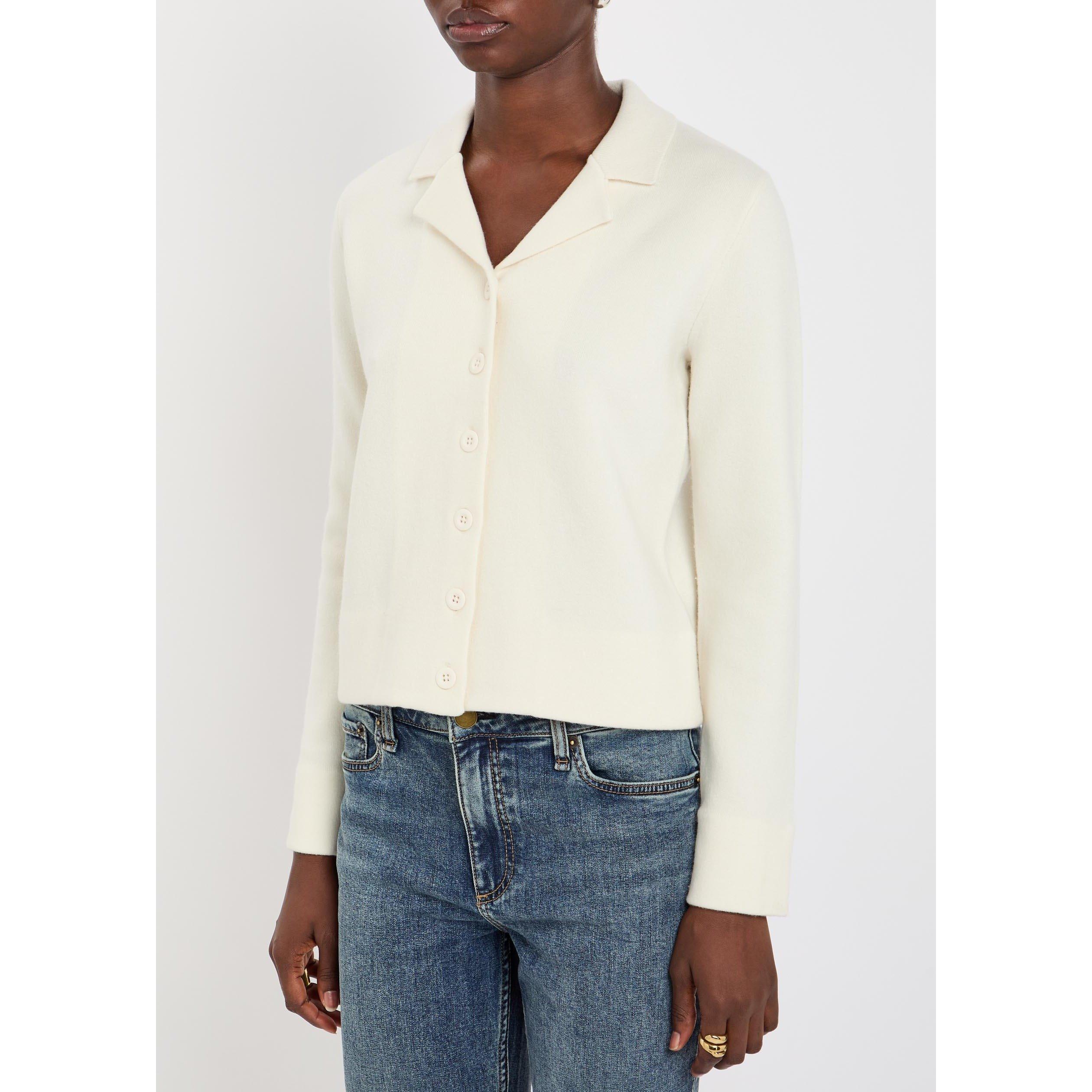 OFF WHITE - Vince - KW NOTCH COLLAR DBL FACE CARDI - 2