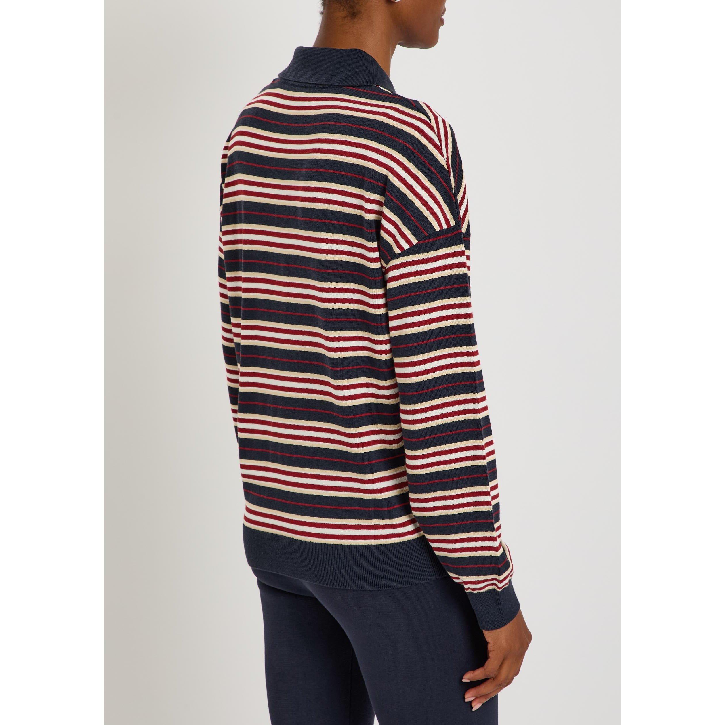 NAVY AND OTHER - Faithfull The Brand - Women's Harlow Striped Oversized-Fit Knitted Long-Sleeve Polo - 3