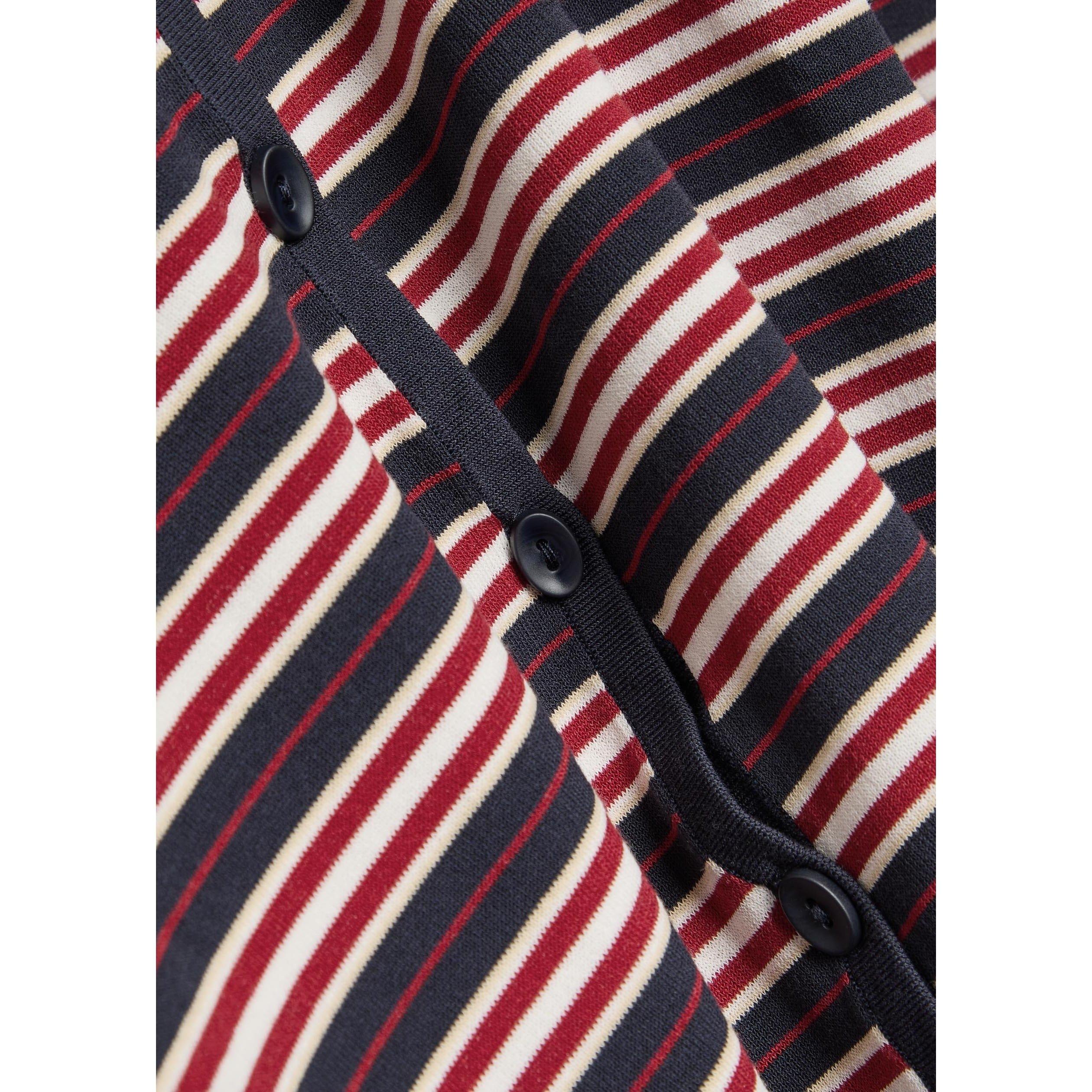 NAVY AND OTHER - Faithfull The Brand - Women's Doris Striped Cotton V-Neck Slim-Fit Cardigan - 4