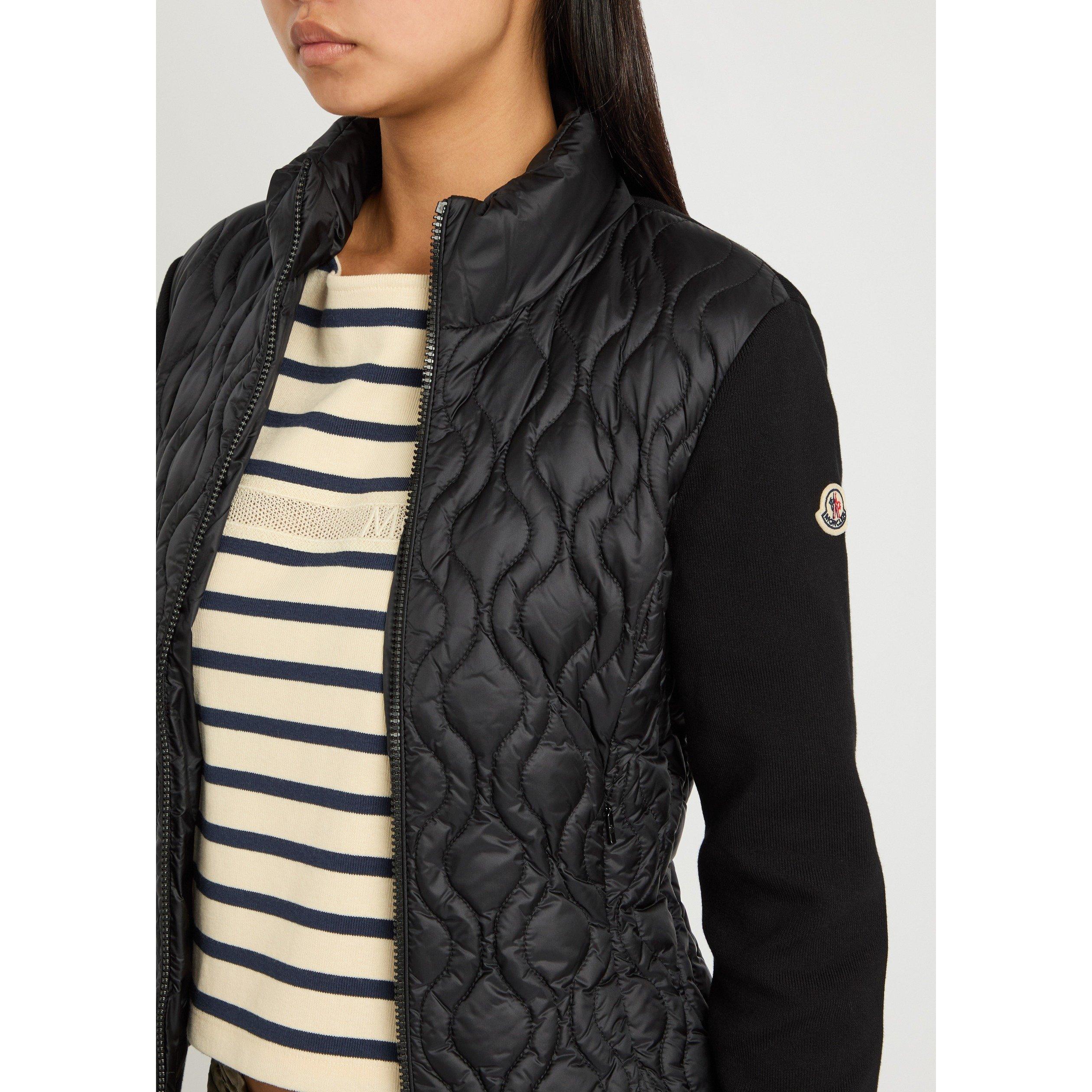 BLACK - Moncler - Women's Cotton Slim-Fit Cardigan - 4
