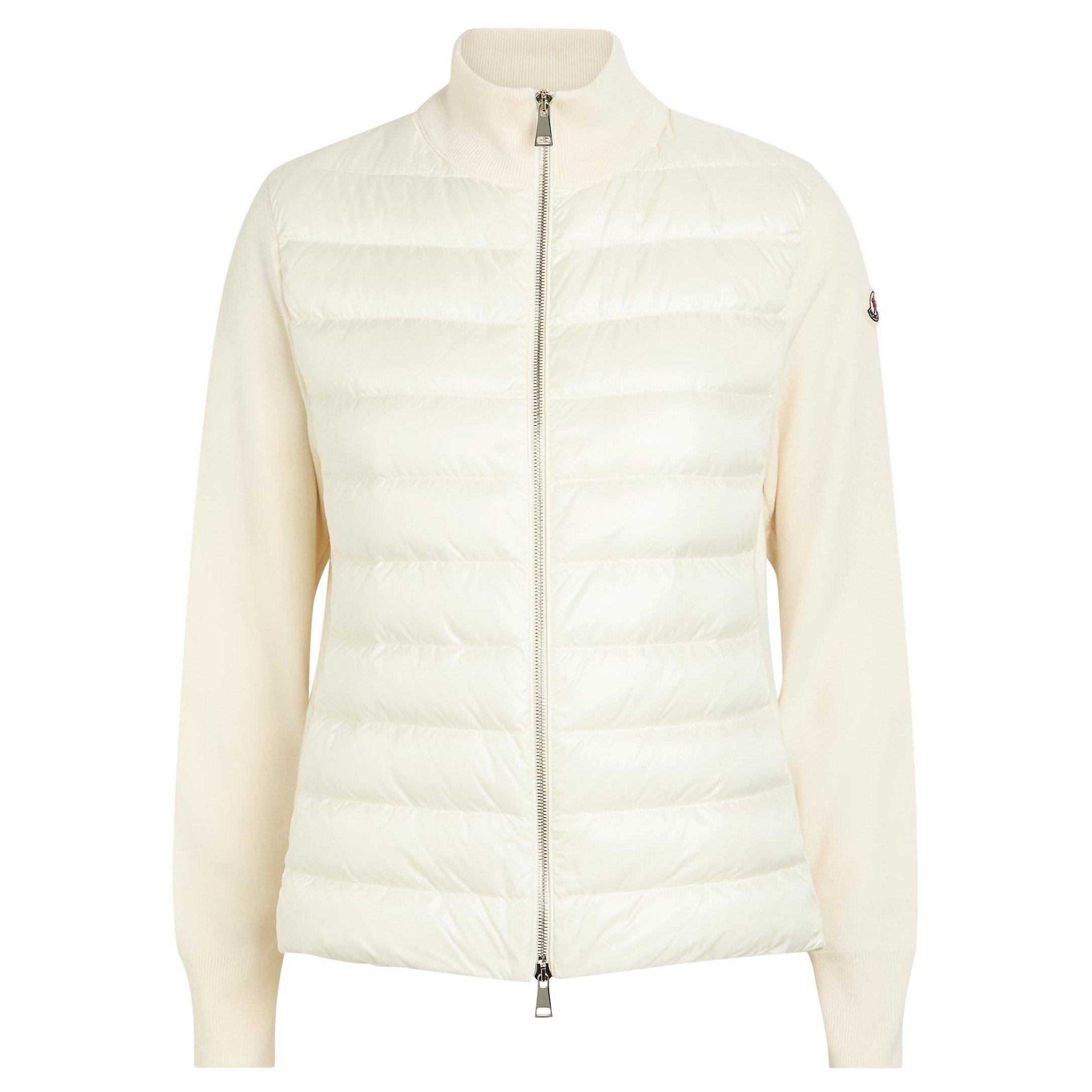 WHITE - Moncler - Women's Slim-Fit Wool Cardigan - 1