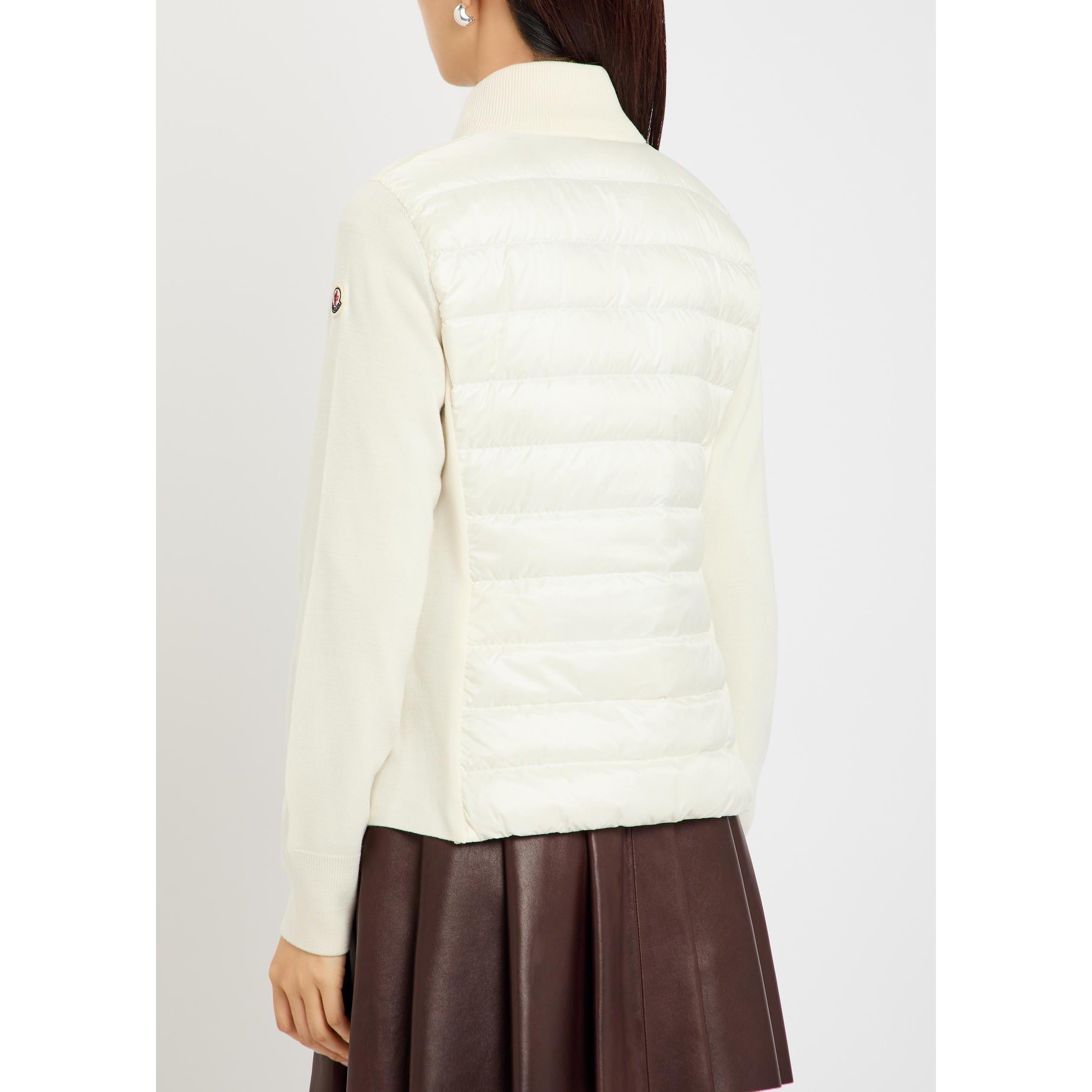 WHITE - Moncler - Women's Slim-Fit Wool Cardigan - 3