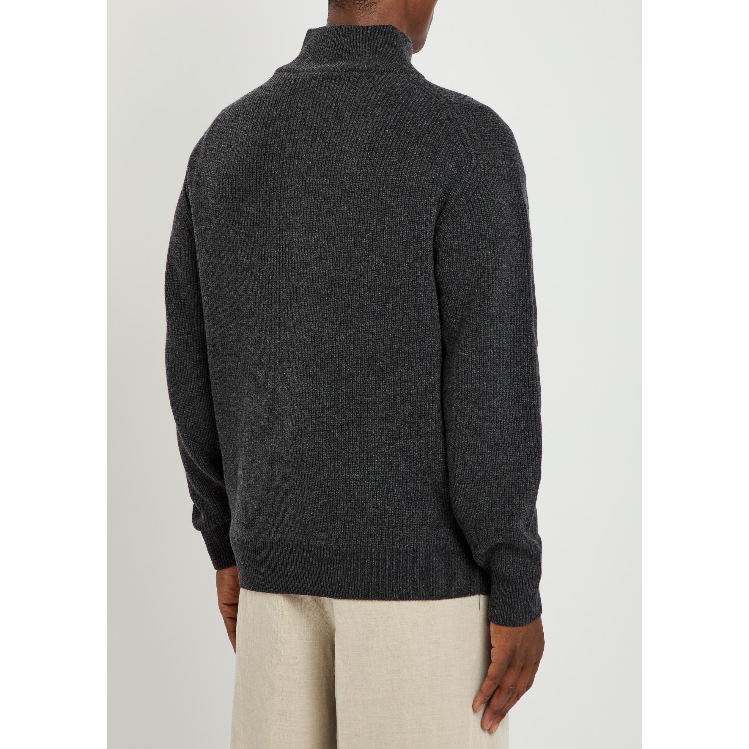 GREY AND OTHER - JW Anderson - Men's 1/4 Zip Wool Jumper - 3