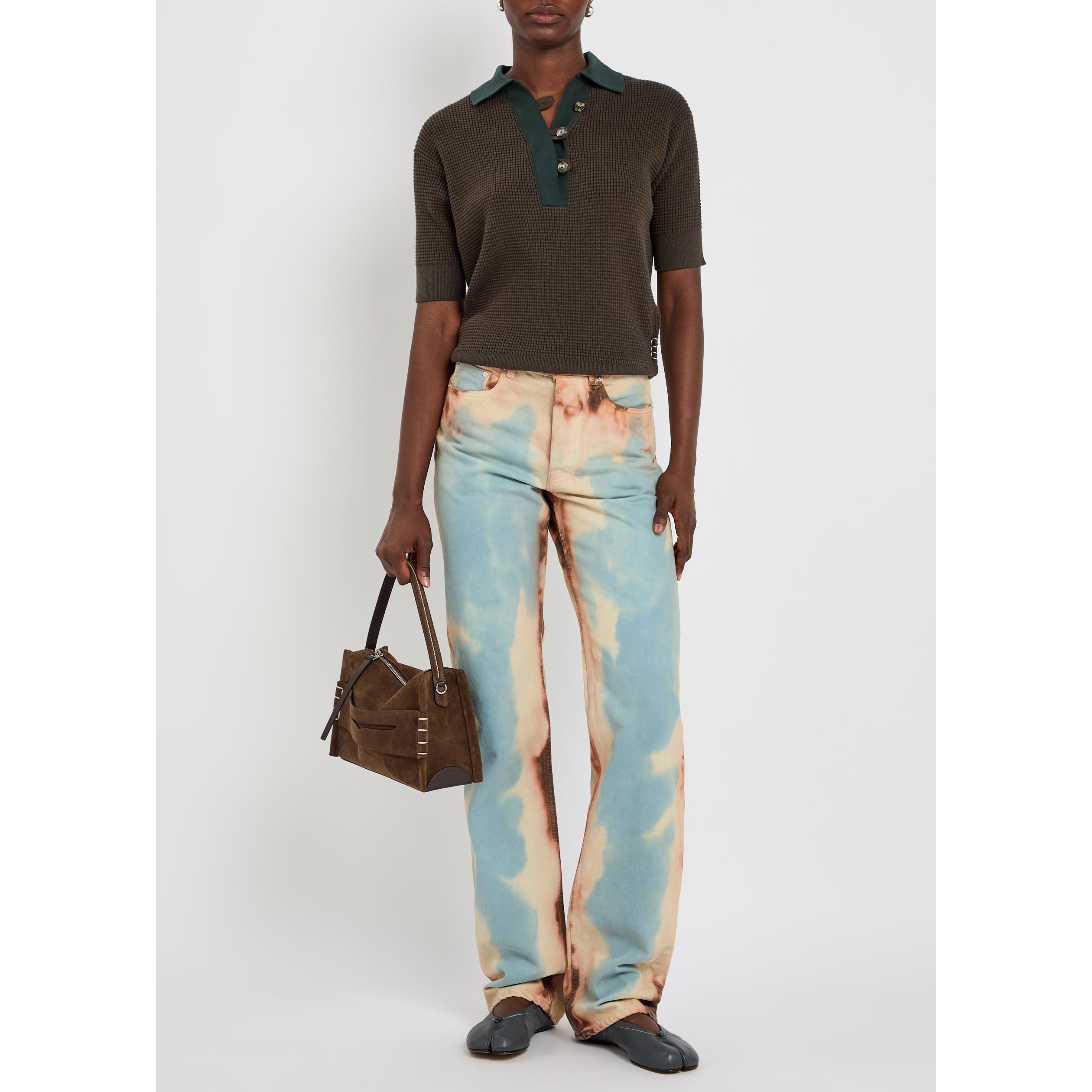 GREEN AND OTHER - JW Anderson - Women's Cotton Oversized-Fit Knitted Short-Sleeve Polo Shirt - 5