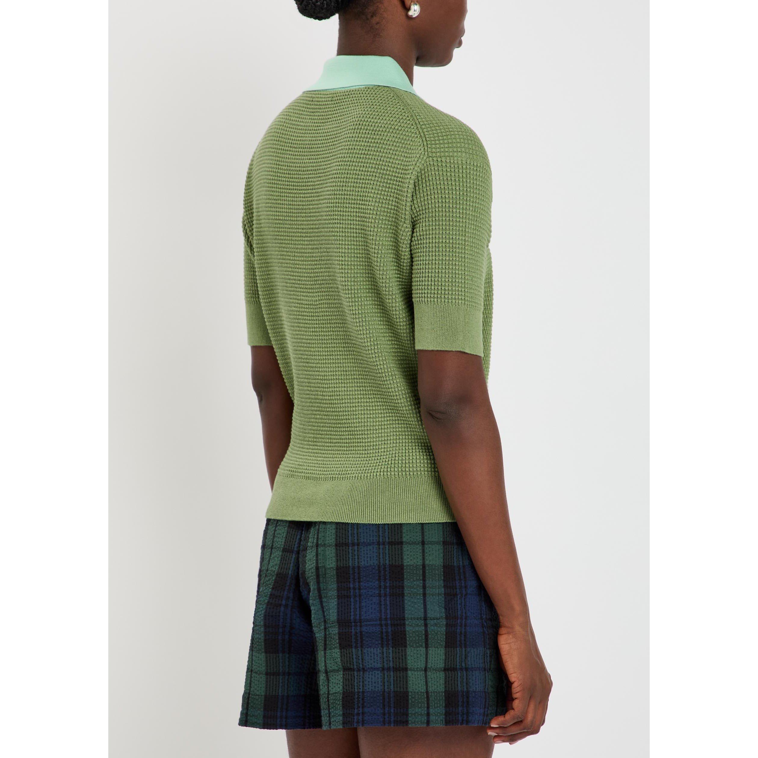 GREEN AND OTHER - JW Anderson - Women's Short-Sleeve Cotton Oversized-Fit Polo Shirt - 3
