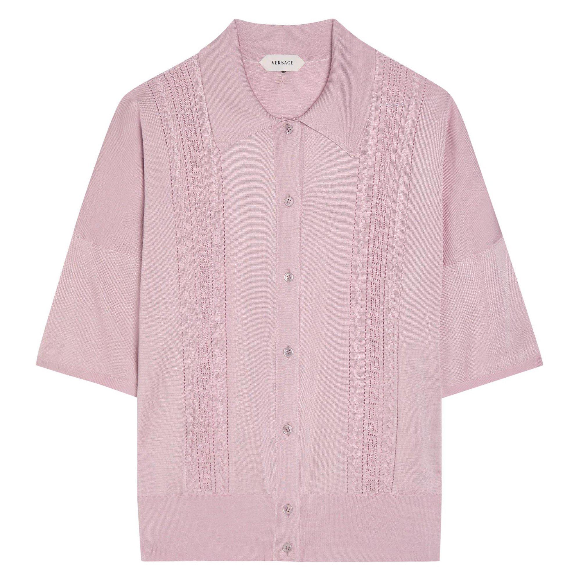 LIGHT PINK - Versace - KNIT SWEATER GRECA LACE STITCH