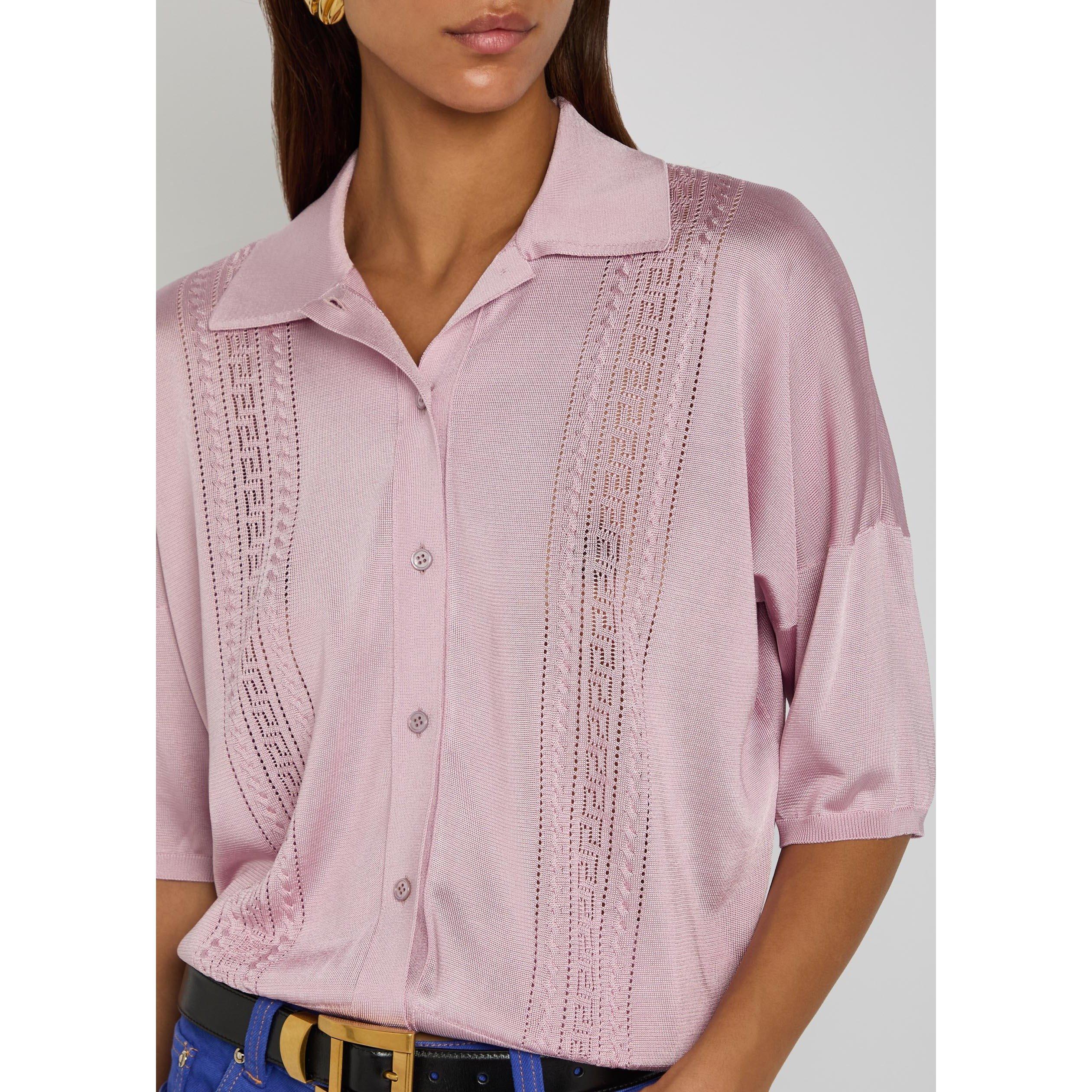 LIGHT PINK - Versace - KNIT SWEATER GRECA LACE STITCH - 4