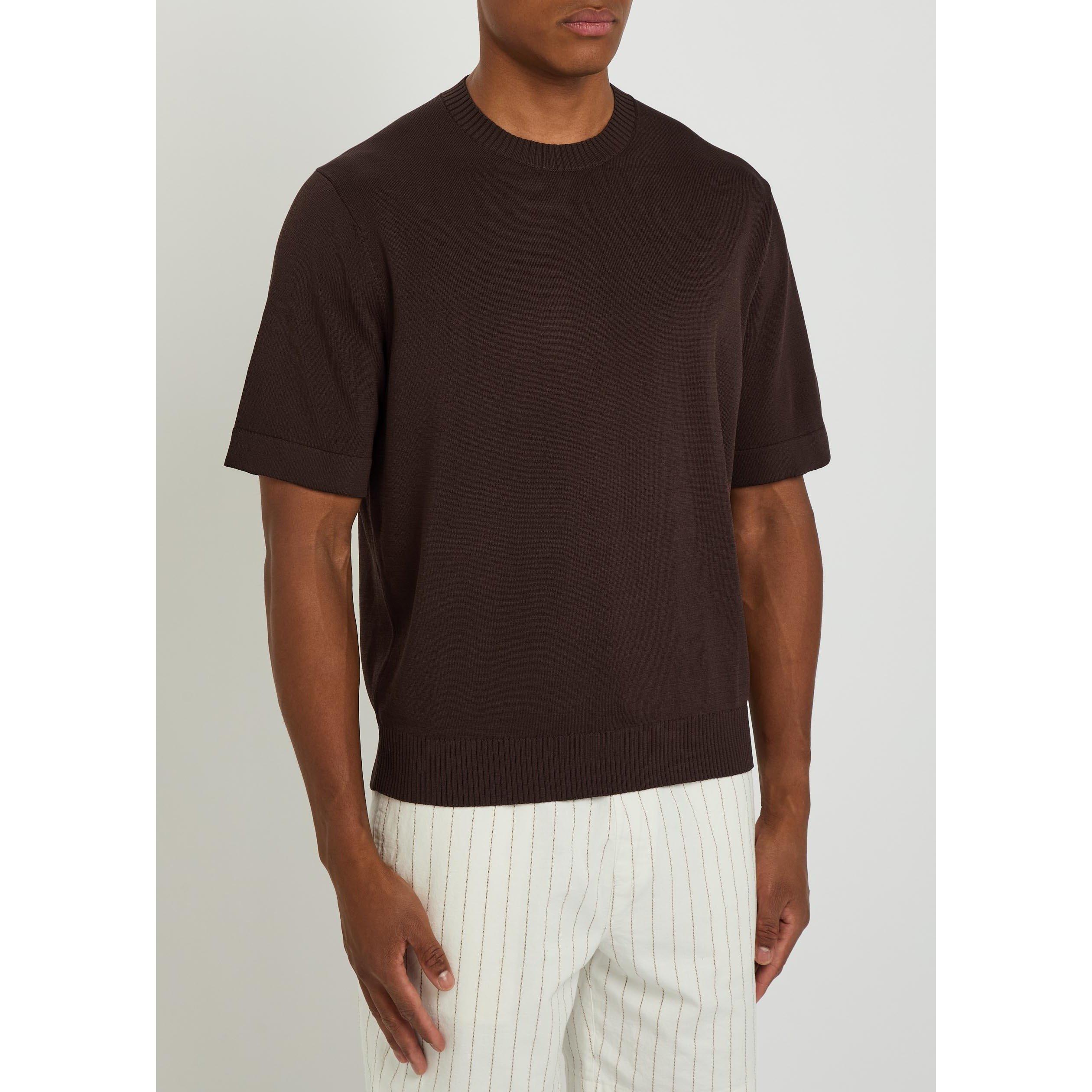 BROWN - Che - Men's Baller Short-Sleeve Oversized-Fit Knitted T-Shirt - 2