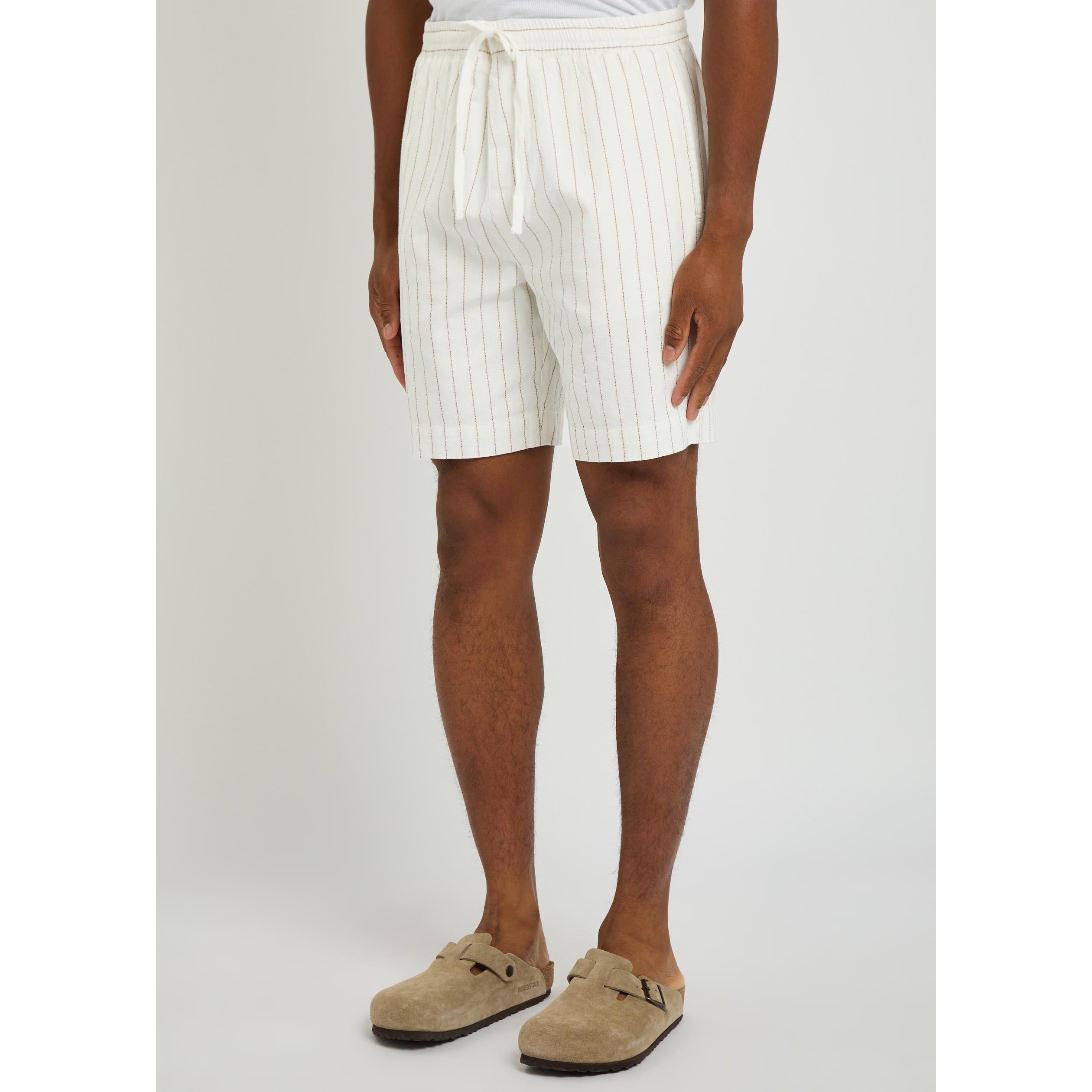 IVORY - Che - Men's Franklin Cotton-Linen Woven Shorts - 2