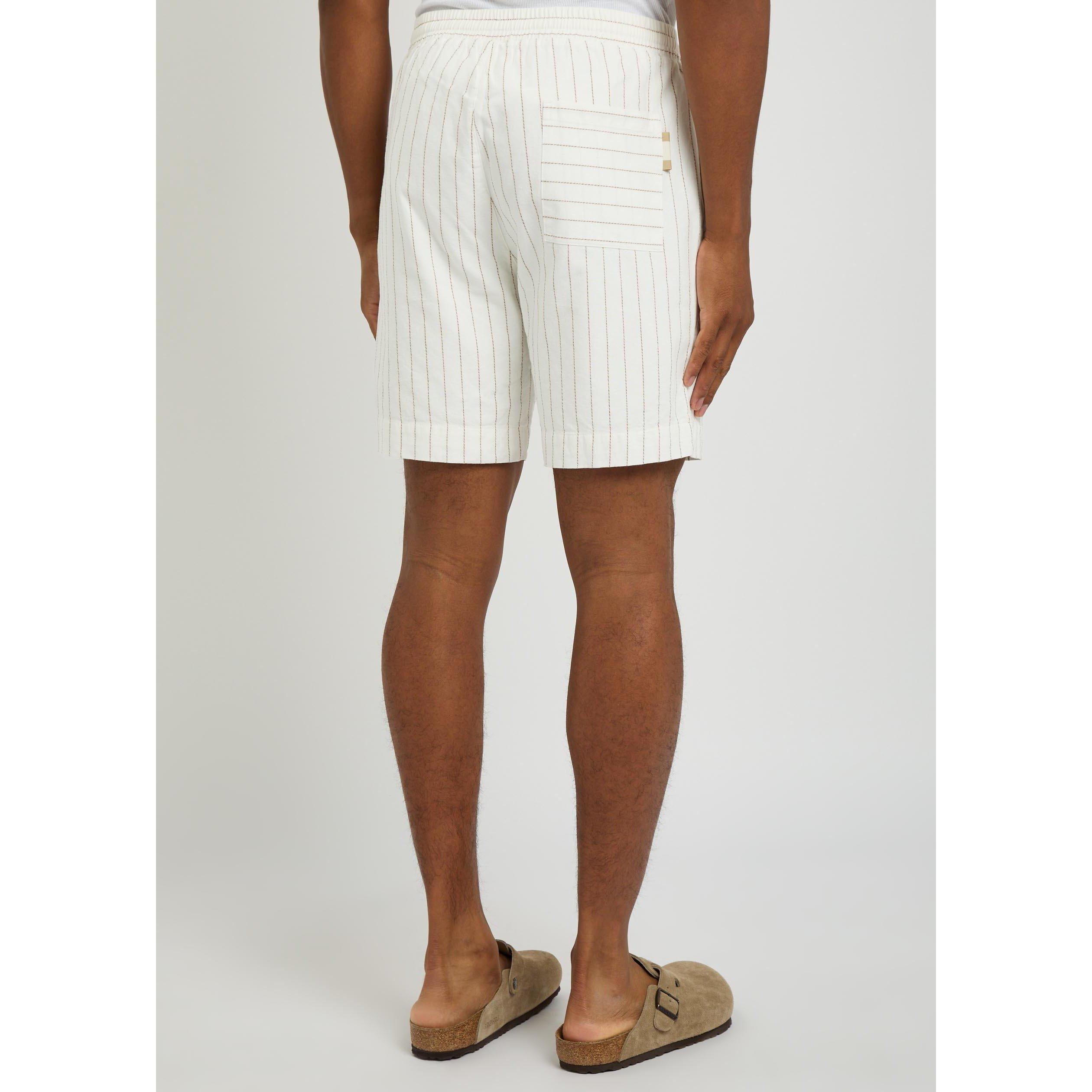 IVORY - Che - Men's Franklin Cotton-Linen Woven Shorts - 3