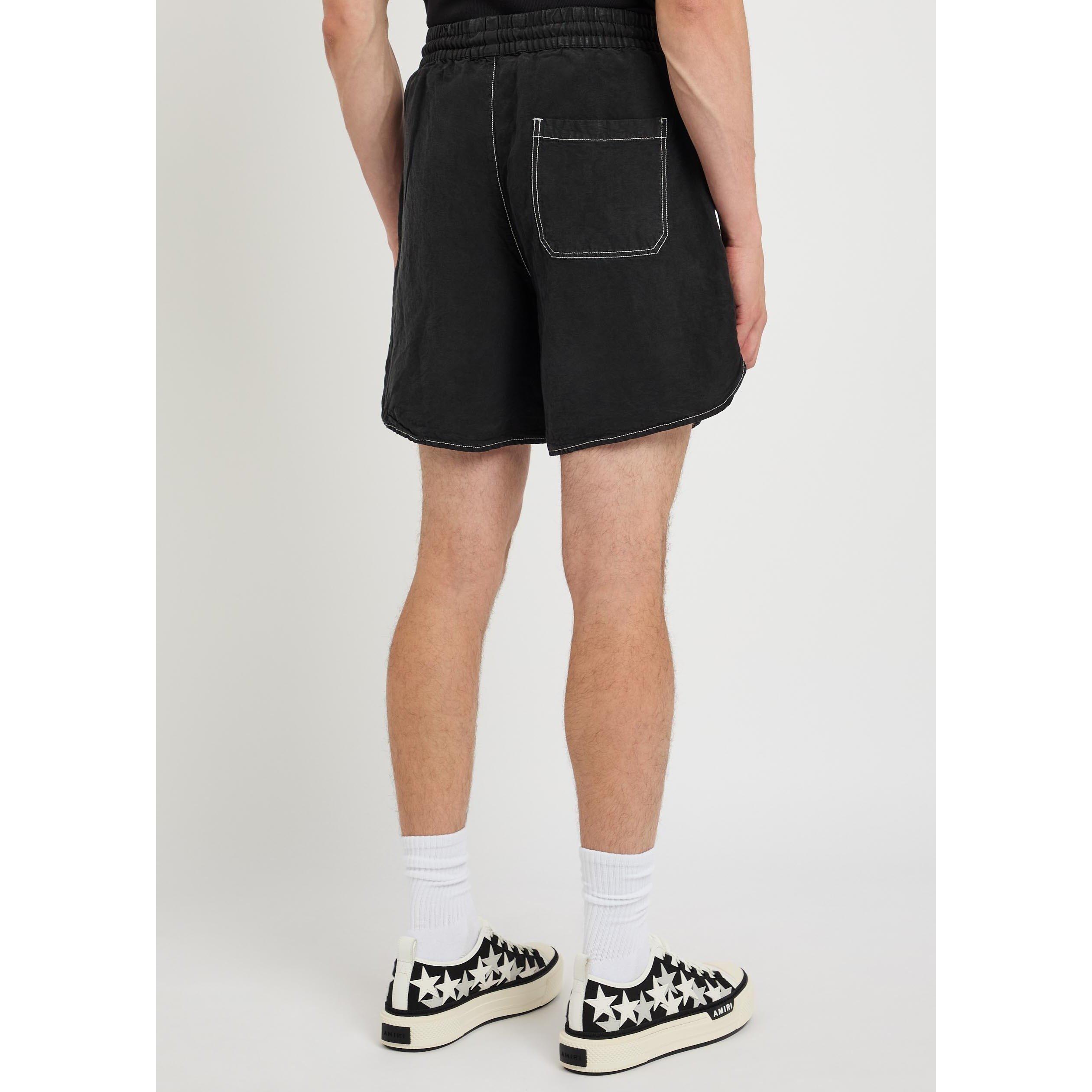 BLACK - Amiri - AMIRI SCRIPT LINEN SHORTS - 3