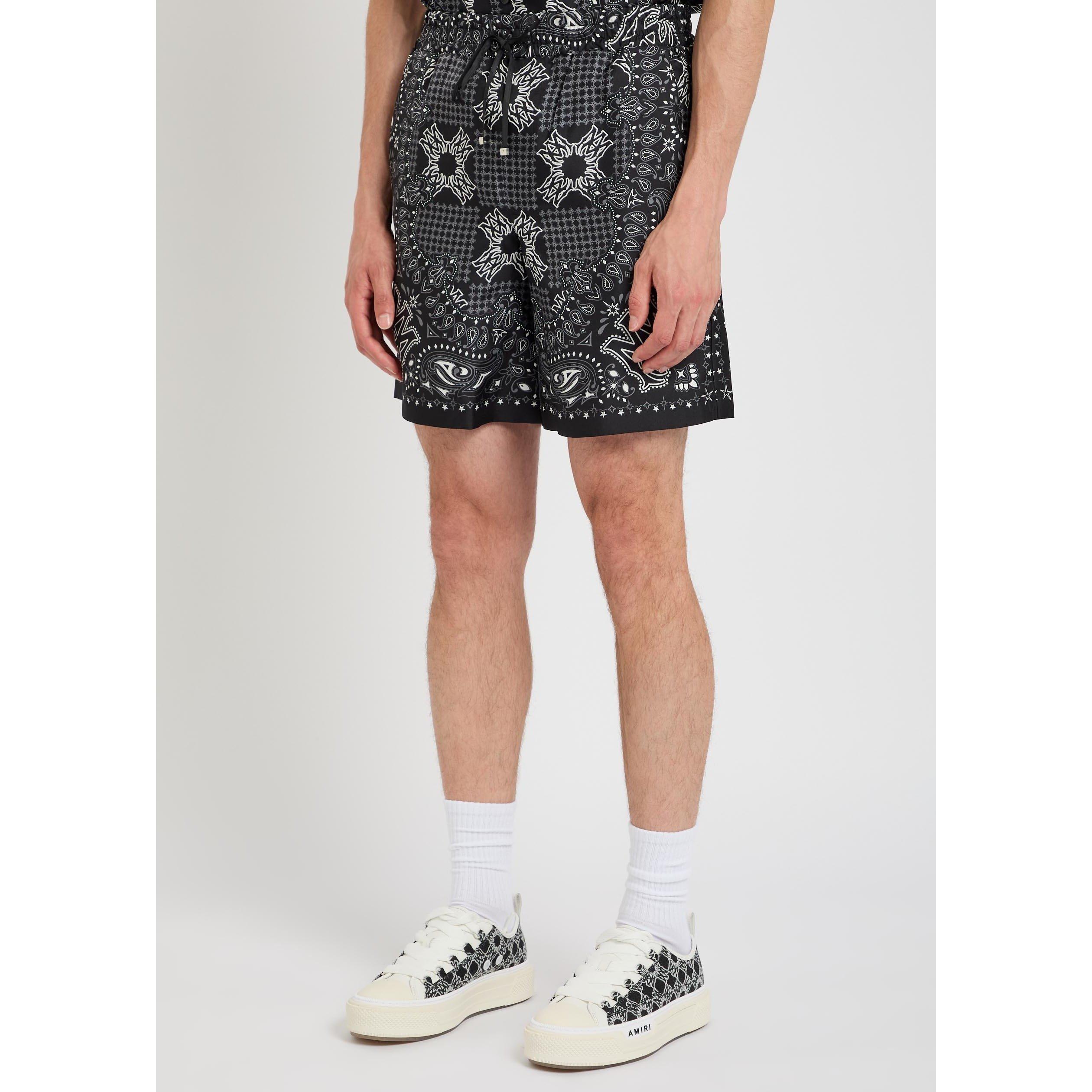 BLACK - Amiri - Men's Printed Silk Woven Shorts - 2