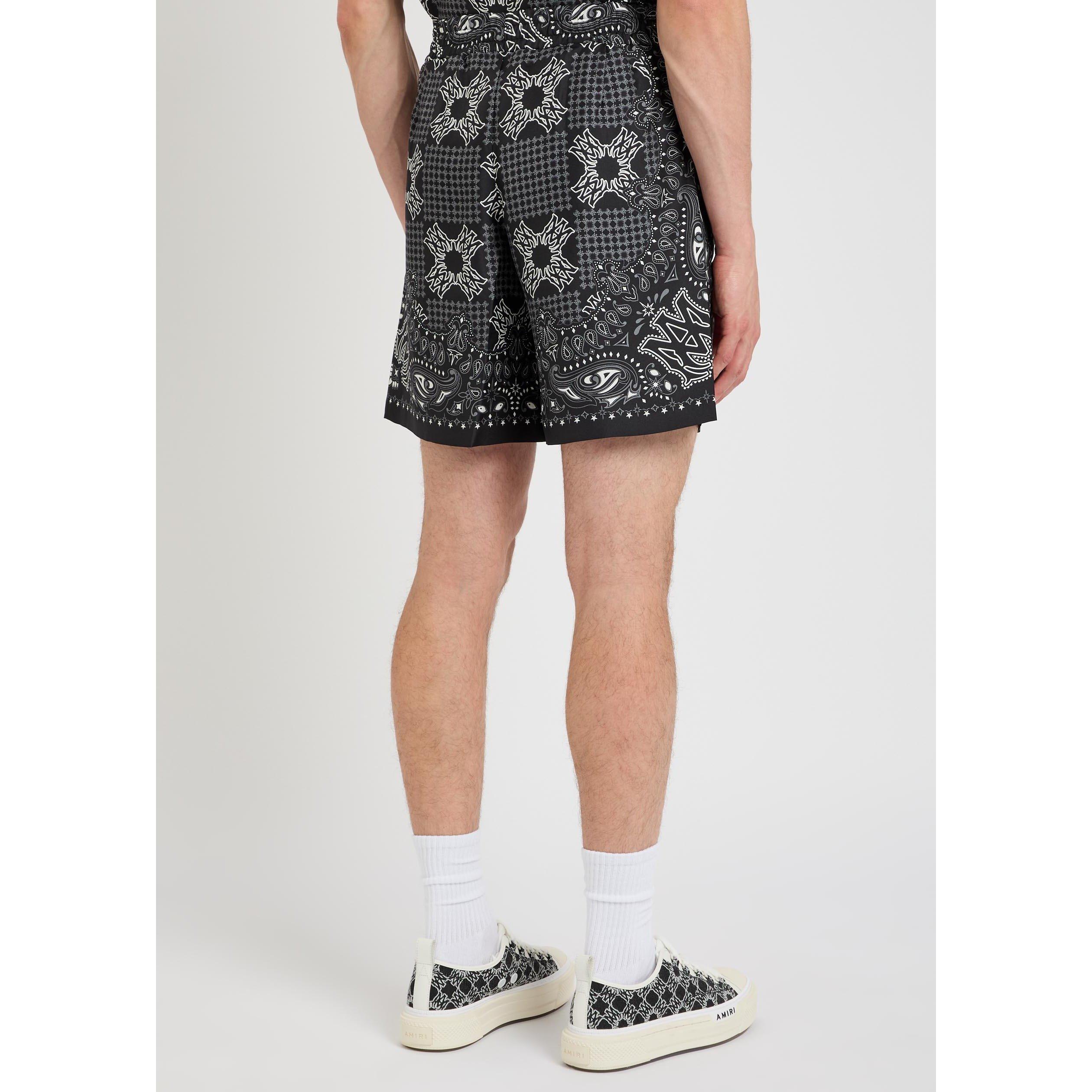 BLACK - Amiri - Men's Printed Silk Woven Shorts - 3