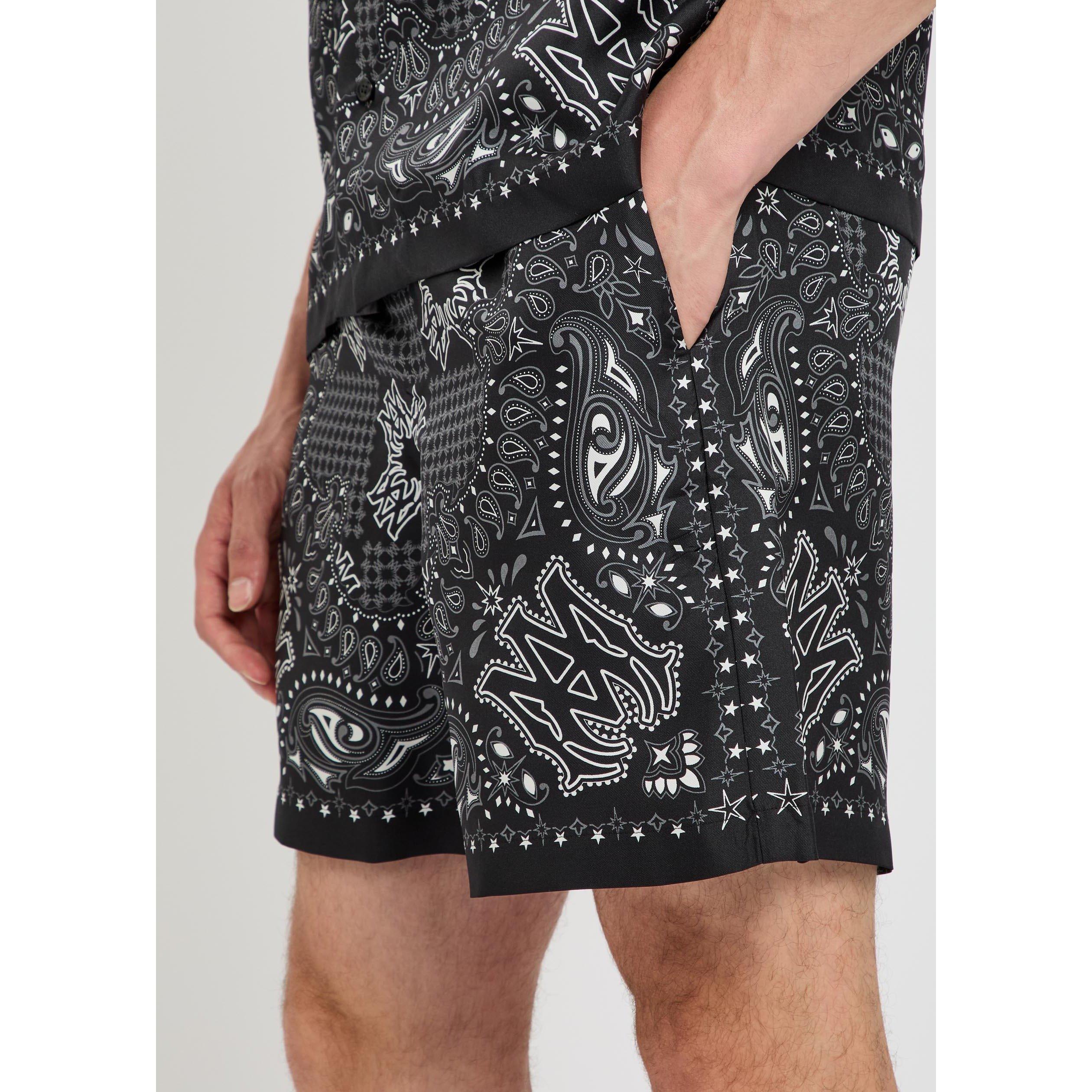 BLACK - Amiri - Men's Printed Silk Woven Shorts - 4