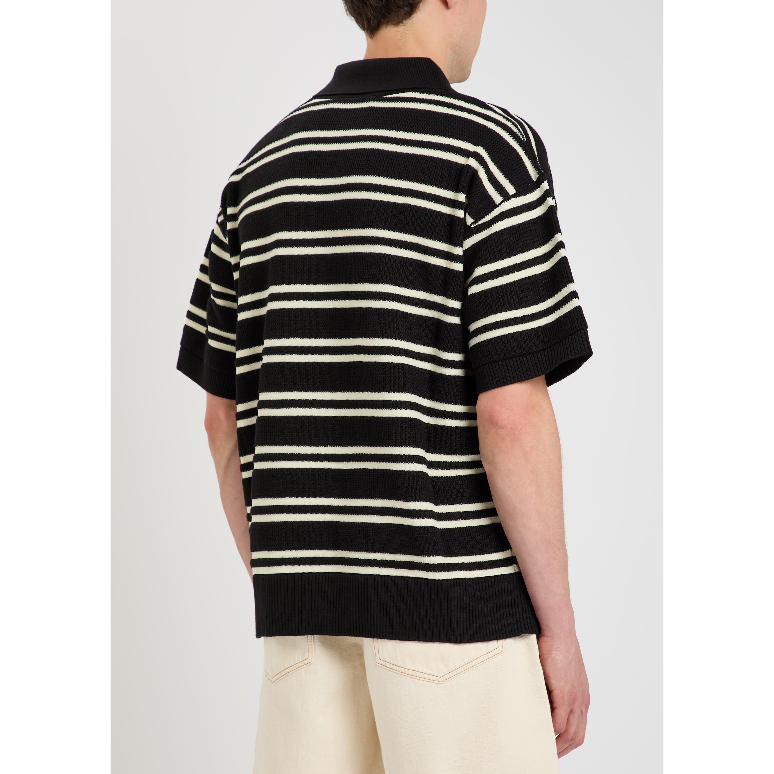 BLACK - Amiri - AMIRI STRIPE KNIT POLO - 3