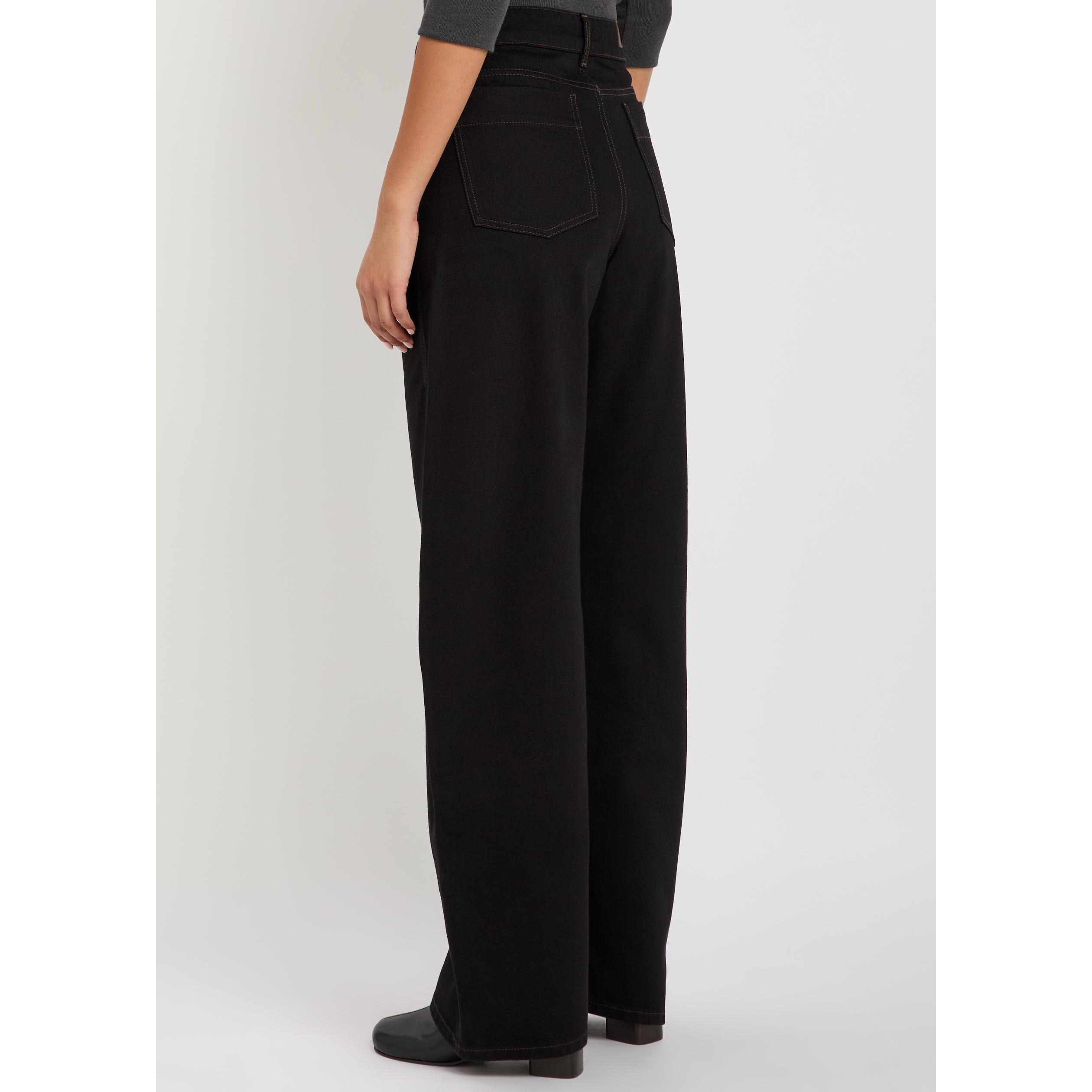 BLACK - Lemaire - Women's Curved Cotton High-Waisted Wide-Leg Jeans - 3