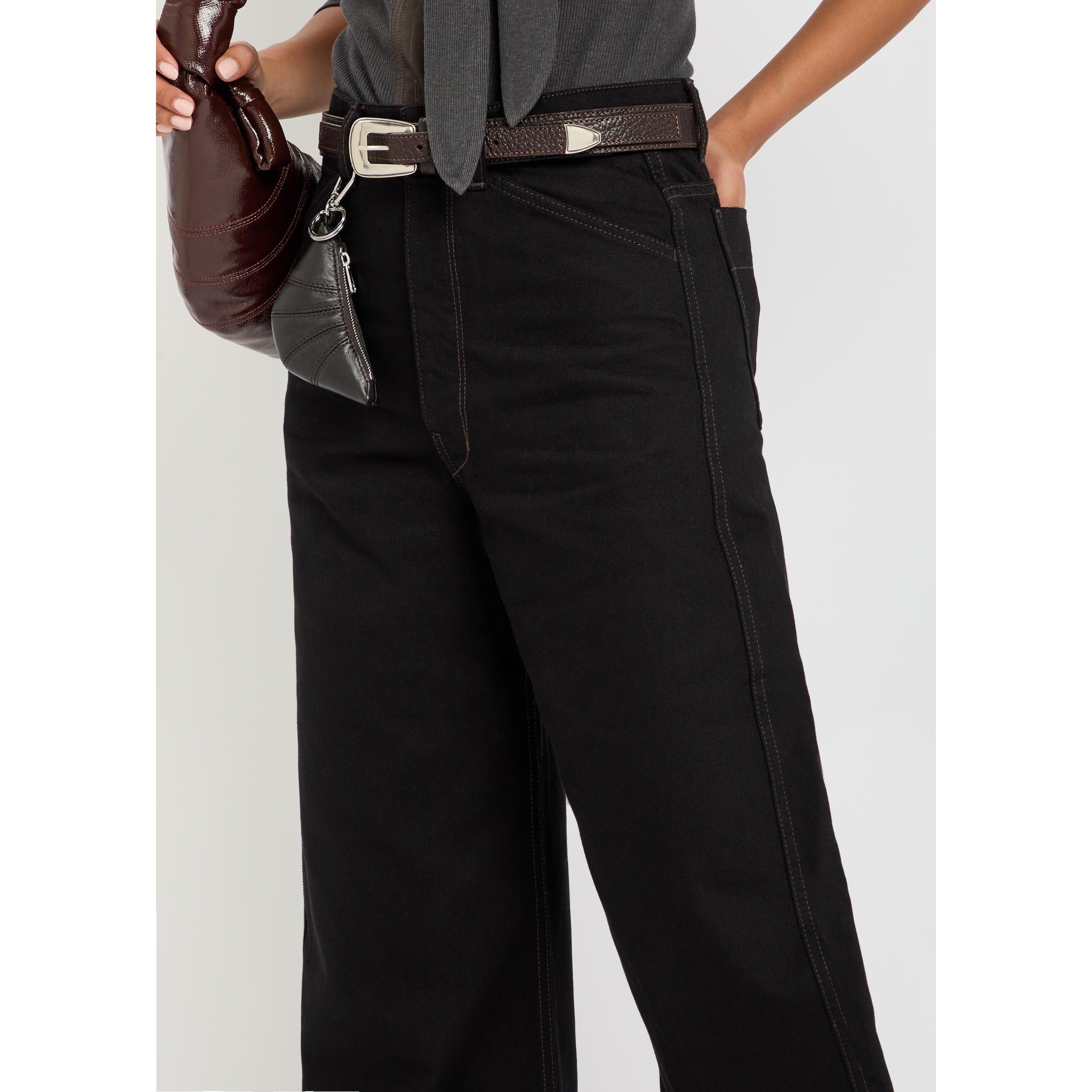 BLACK - Lemaire - Women's Curved Cotton High-Waisted Wide-Leg Jeans - 4