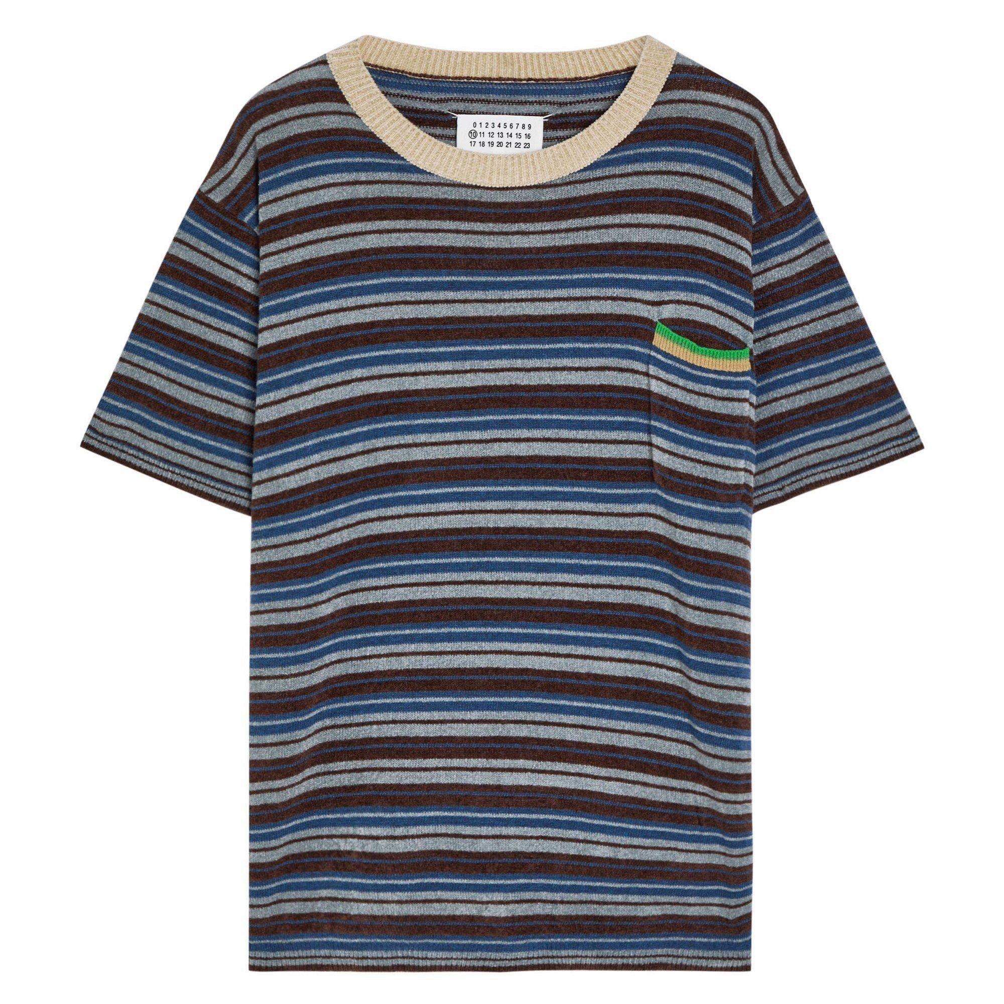 STRIPE - Maison Margiela - Men's Mar Striped Short-Sleeve Knitted T-Shirt - 1