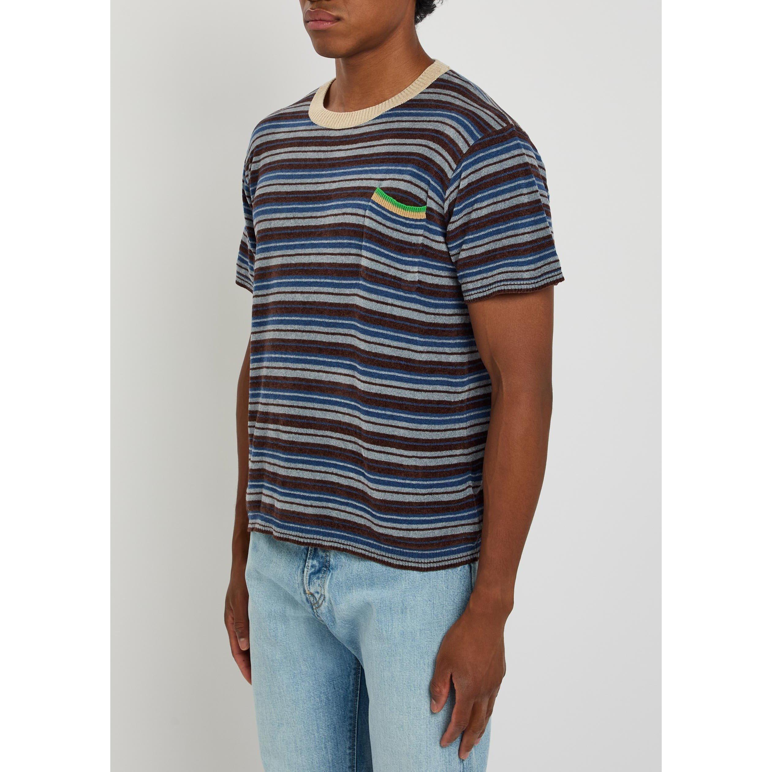 STRIPE - Maison Margiela - Men's Mar Striped Short-Sleeve Knitted T-Shirt - 2