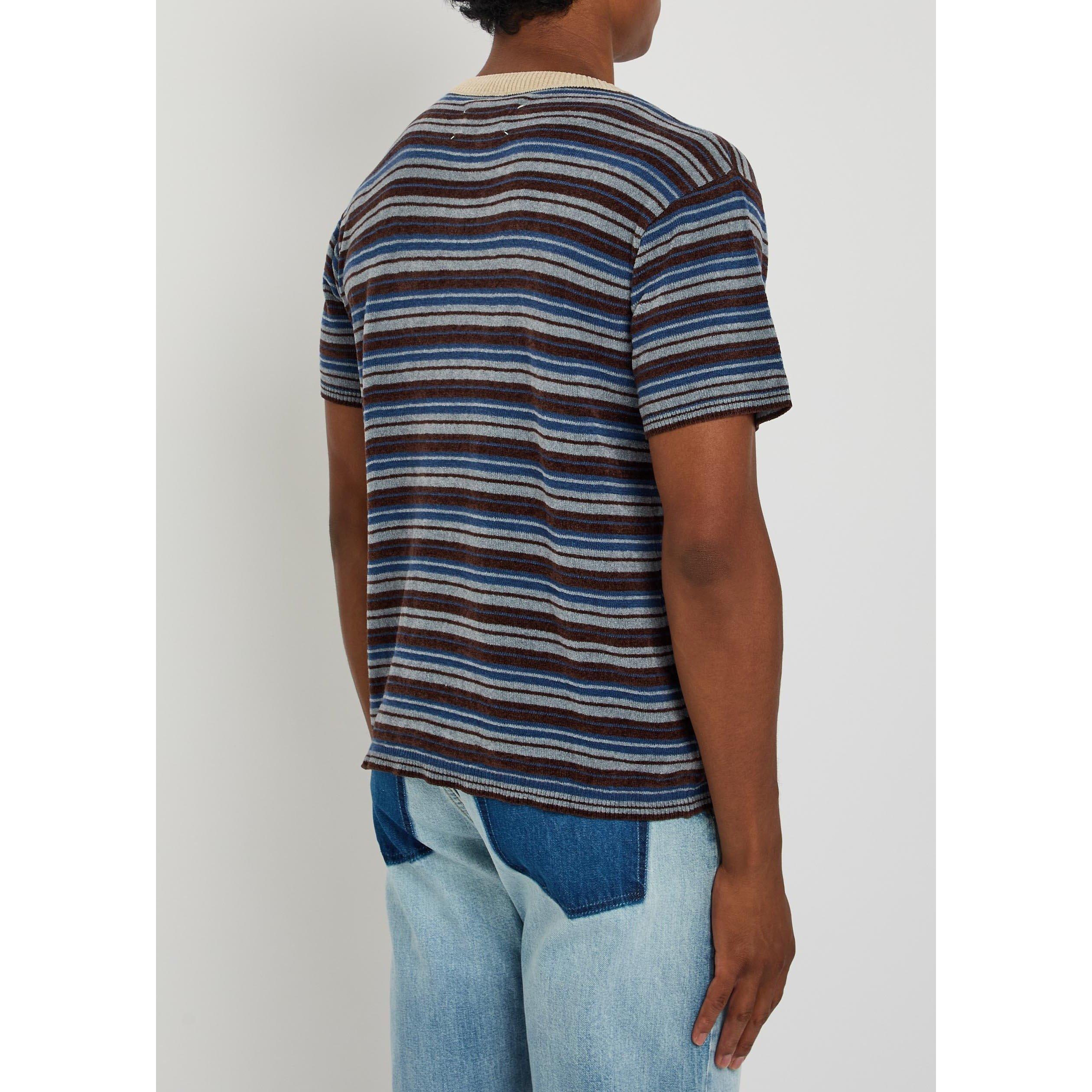 STRIPE - Maison Margiela - Men's Mar Striped Short-Sleeve Knitted T-Shirt - 3