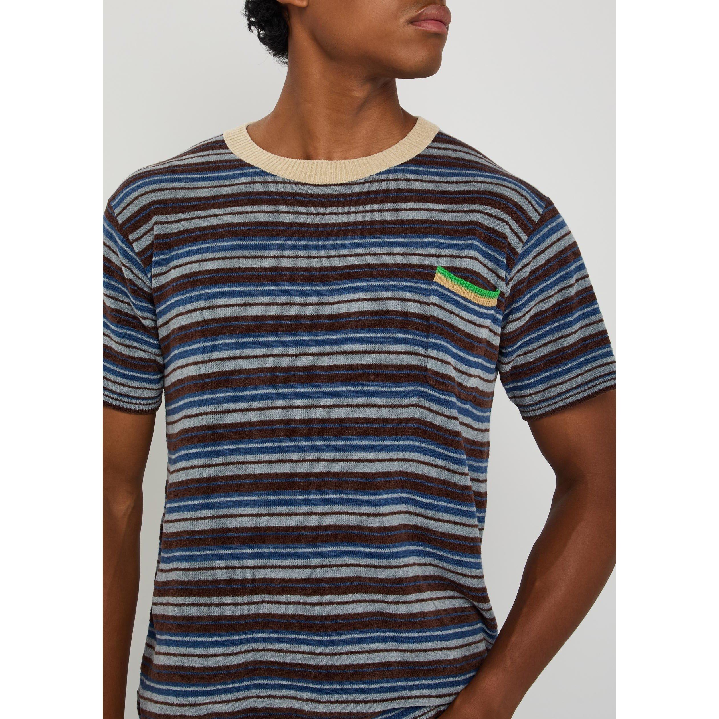 STRIPE - Maison Margiela - Men's Mar Striped Short-Sleeve Knitted T-Shirt - 4