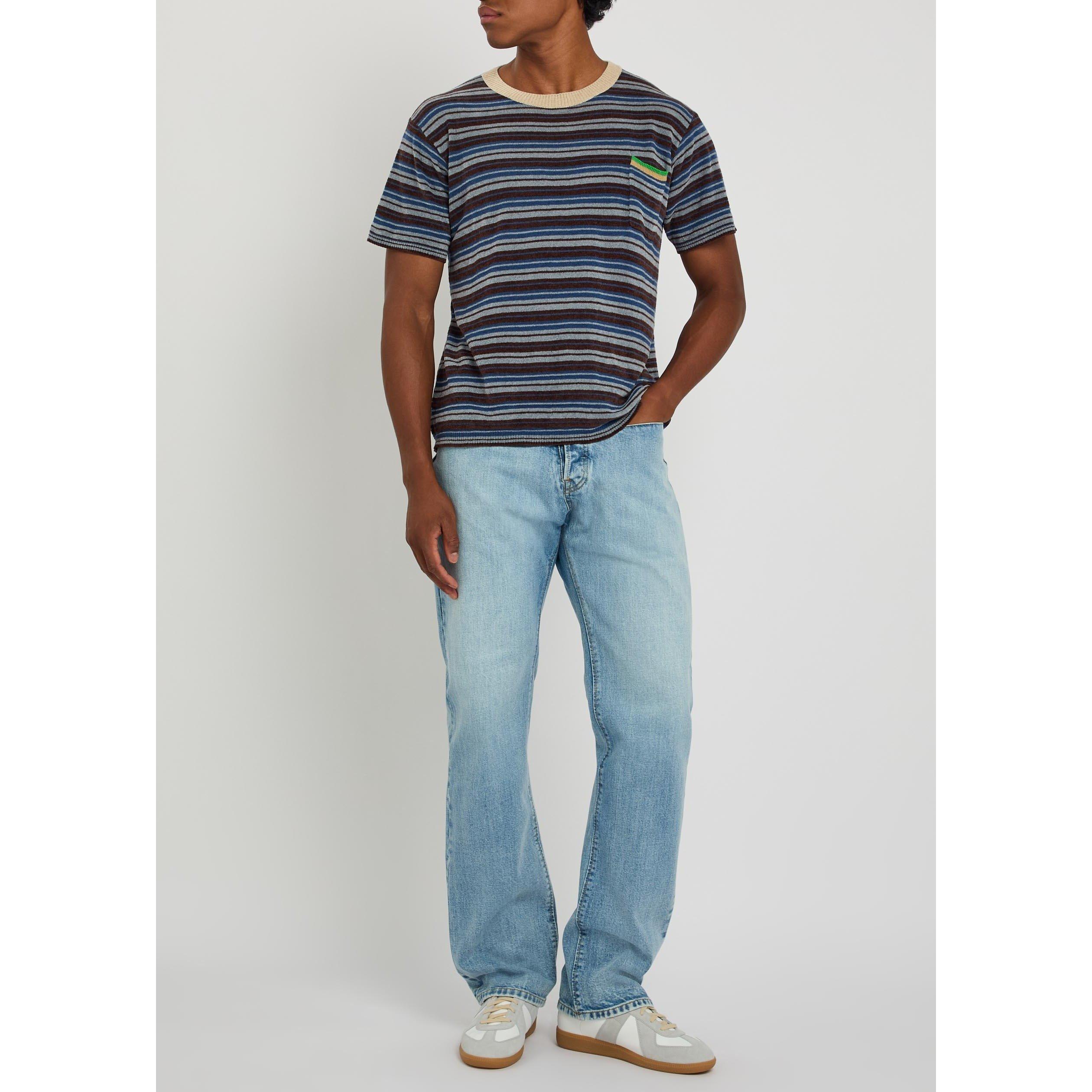 STRIPE - Maison Margiela - Men's Mar Striped Short-Sleeve Knitted T-Shirt - 5