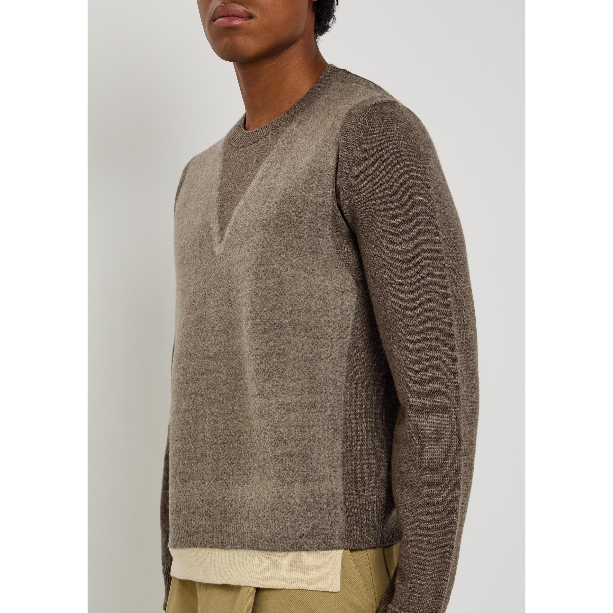 BROWN LIGHT - Maison Margiela - Men's Fused Knit Wool Crew-Neck Jumper - 4