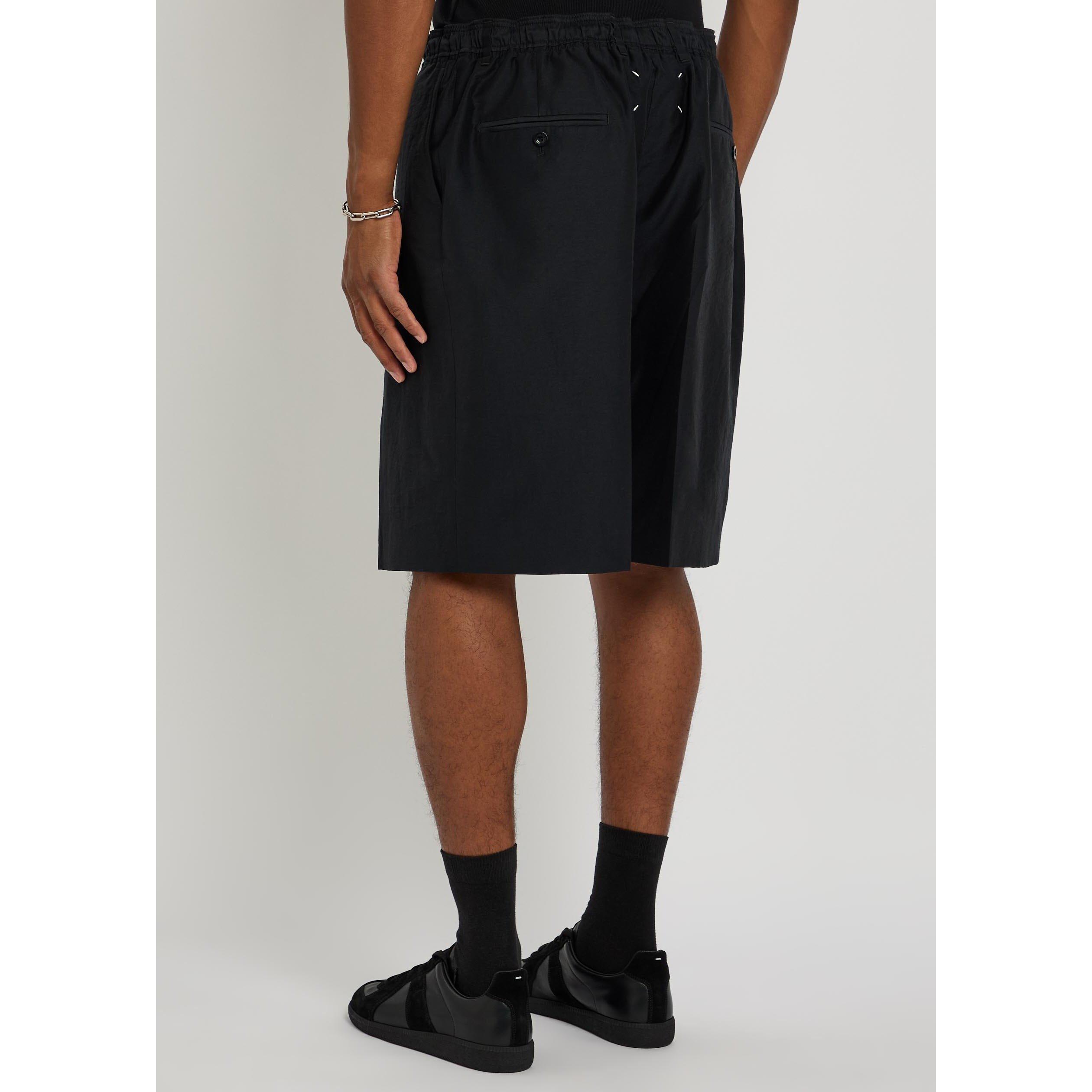 DARK BLUE - Maison Margiela - Men's Mar Cotton Drawstring Woven Shorts - 3