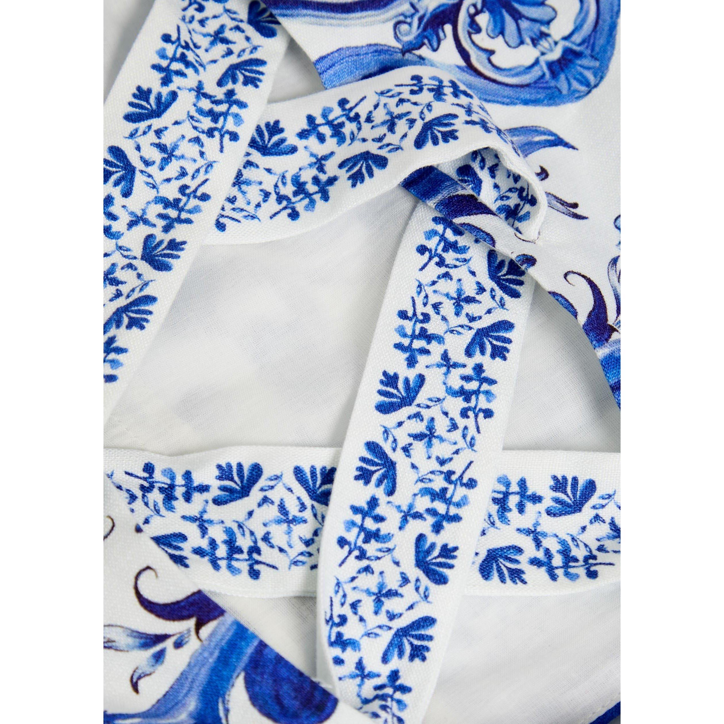 BLUE AND WHITE - Alice And Olivia - T Miriam Sweetheart Crop Top - 4