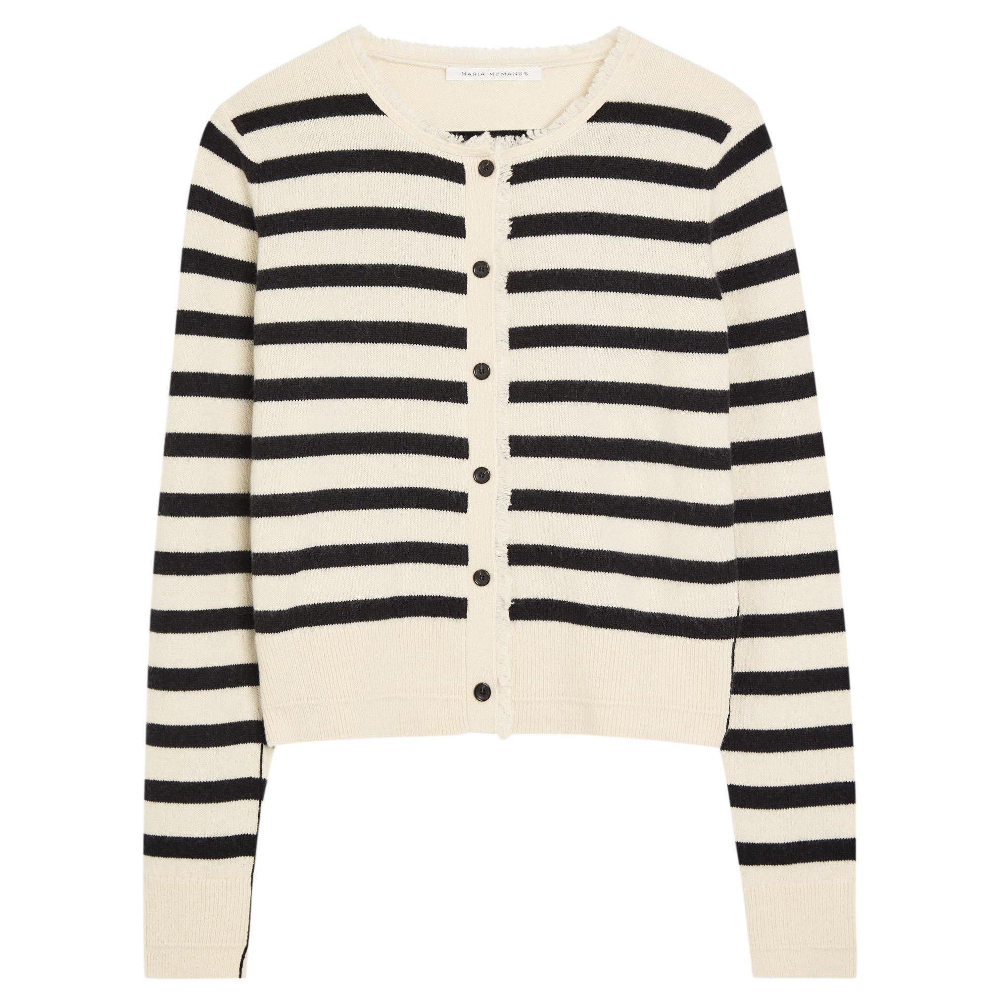BLACK AND WHITE - Maria McManus - PETITE FRINGE CARDIGAN IN