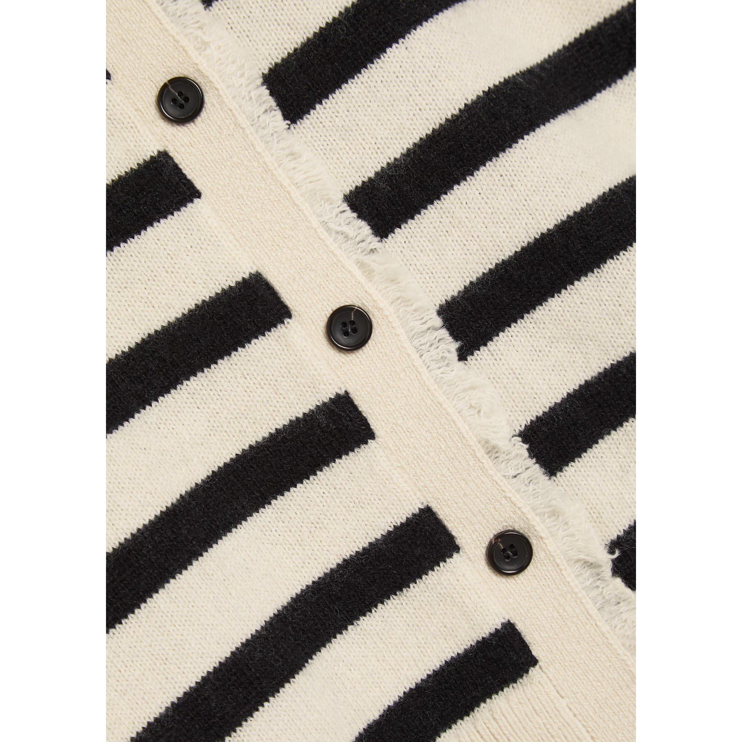 BLACK AND WHITE - Maria McManus - PETITE FRINGE CARDIGAN IN IVOR - 4