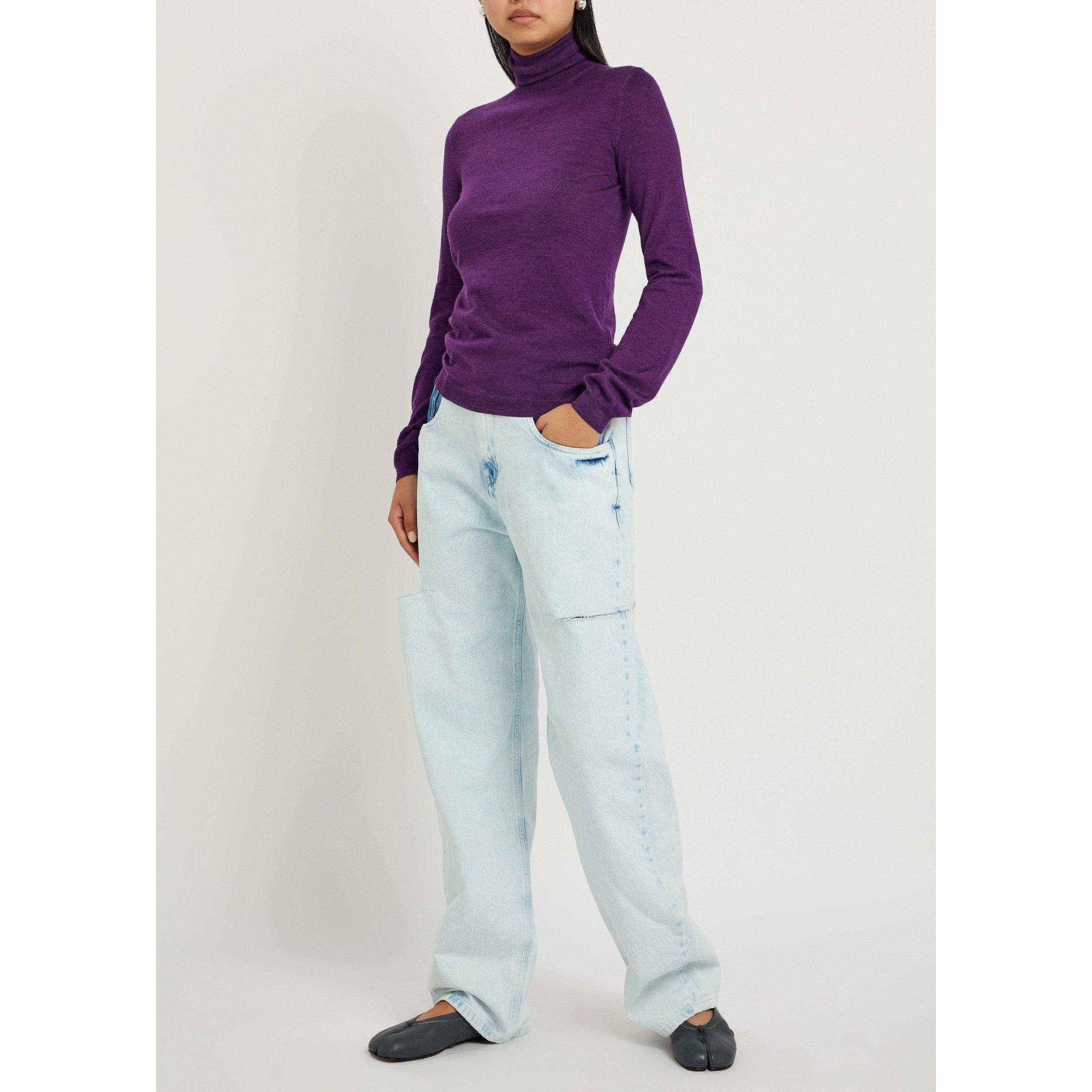 PURPLE - Maison Margiela - WOOL SILK UNDERPINNINGS TURTLE - 5