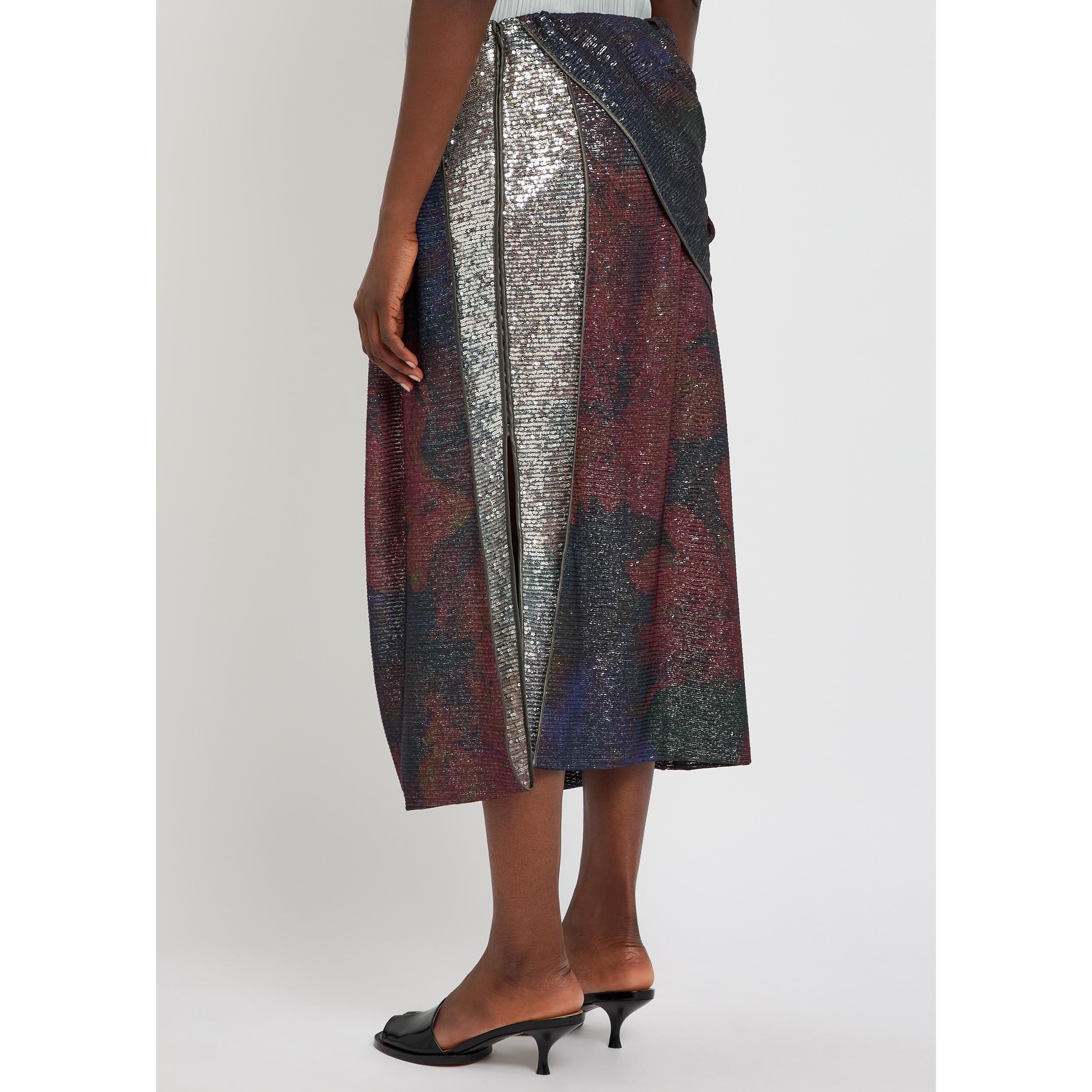 MULTICOLOURED - Maison Margiela - Women's Sequin Draped Maxi Skirt - 3