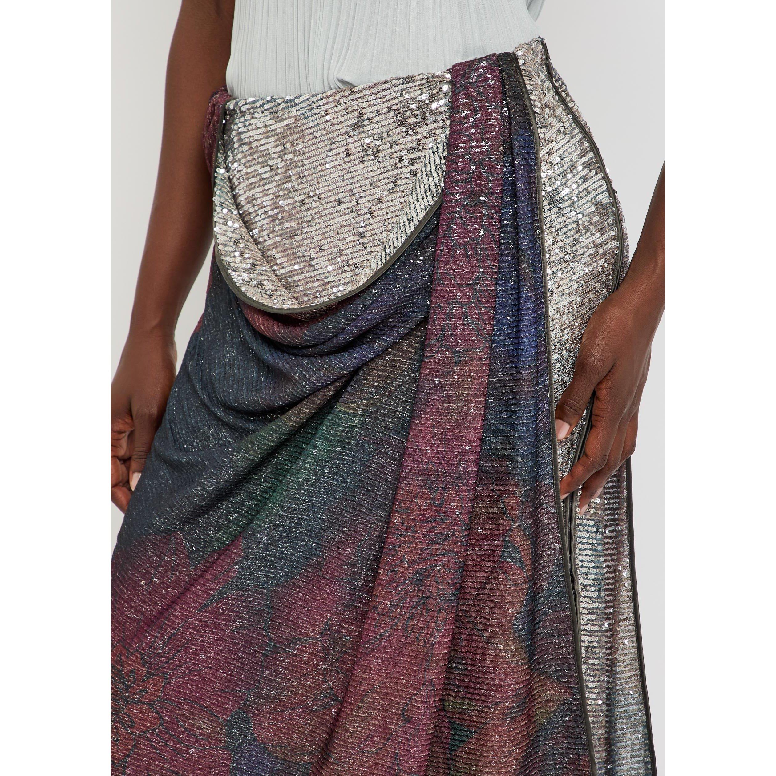MULTICOLOURED - Maison Margiela - Women's Sequin Draped Maxi Skirt - 4