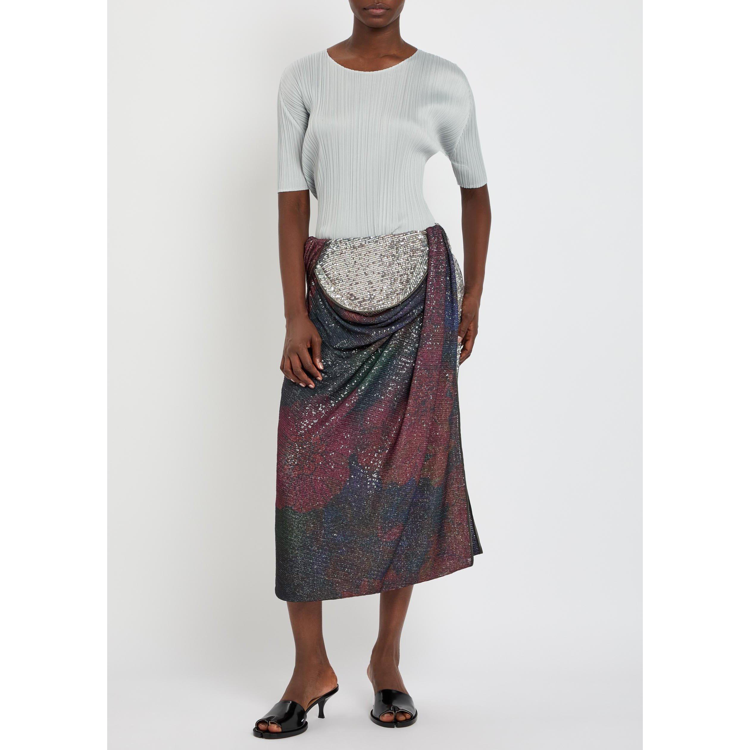 MULTICOLOURED - Maison Margiela - Women's Sequin Draped Maxi Skirt - 5