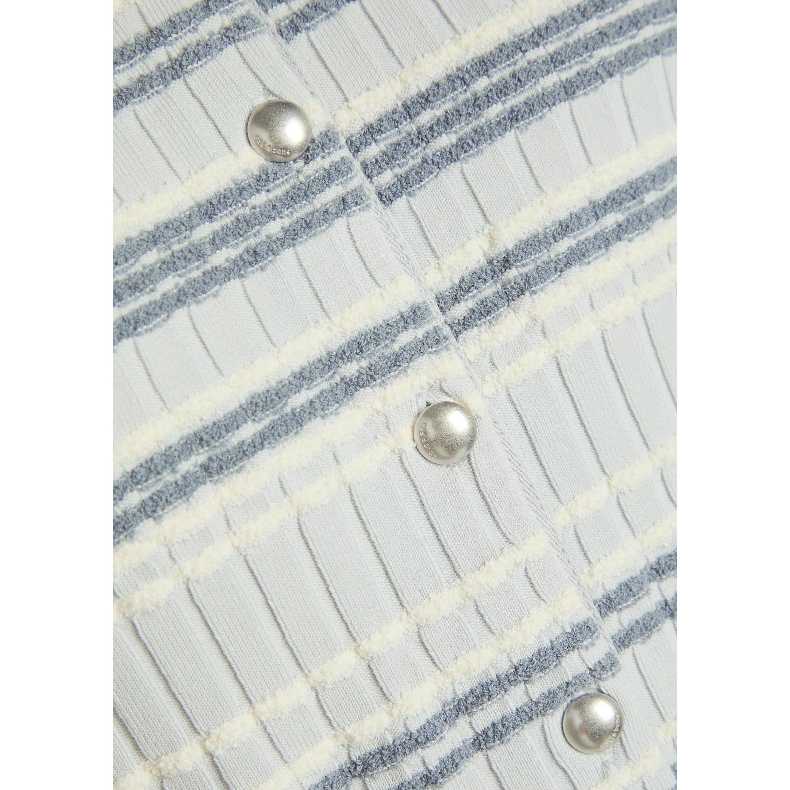 LIGHT BLUE - Rag and Bone - KARINA STRIPE SS CARDIGAN - 4
