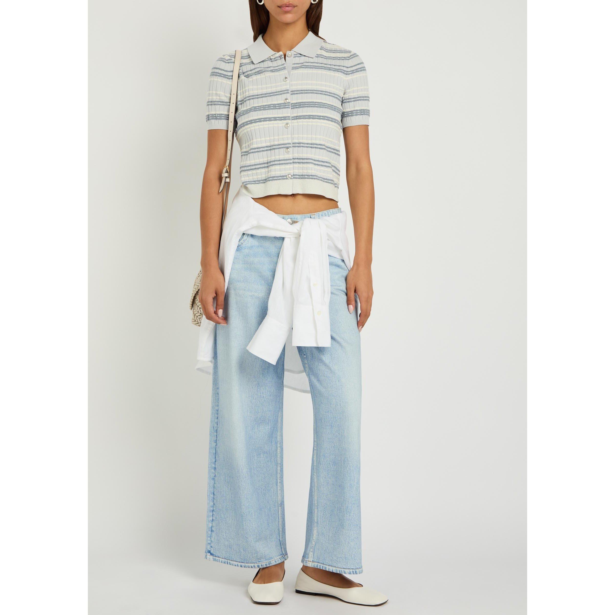 LIGHT BLUE - Rag and Bone - KARINA STRIPE SS CARDIGAN - 5