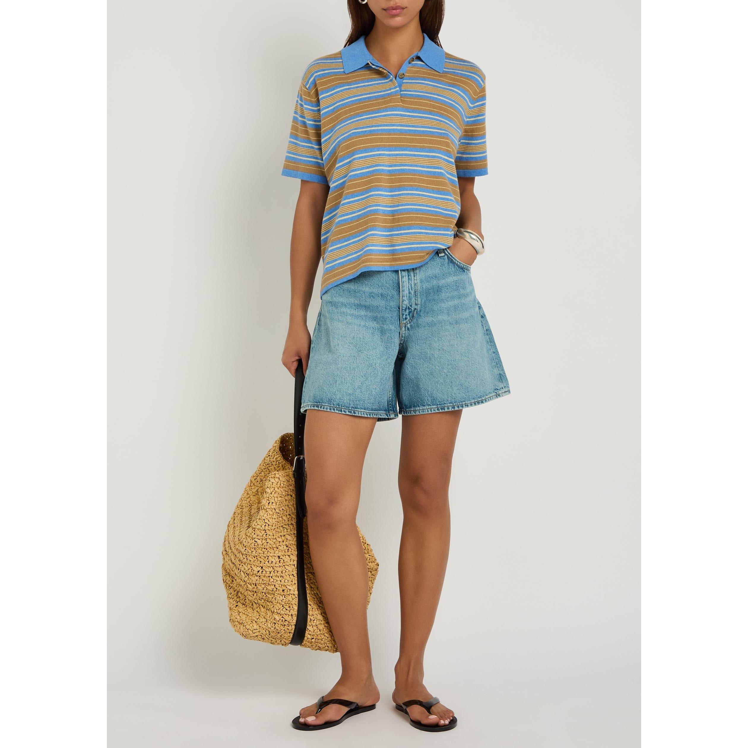 LIGHT BLUE - Rag and Bone - Women's Kaia Cotton Denim High-Rise Shorts - 5