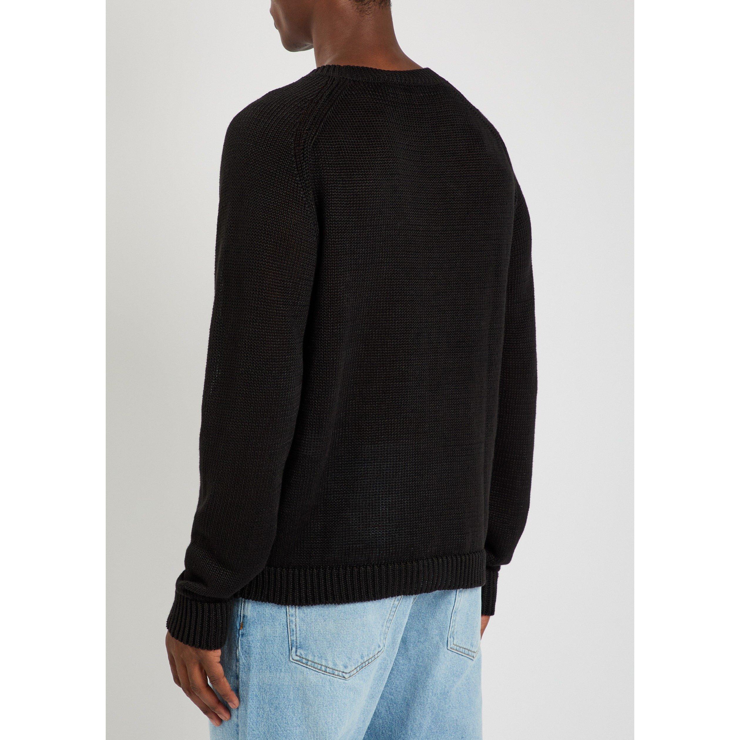 BLACK - Studio Nicholson - Men's Linen Crew-Neck Jumper - 3