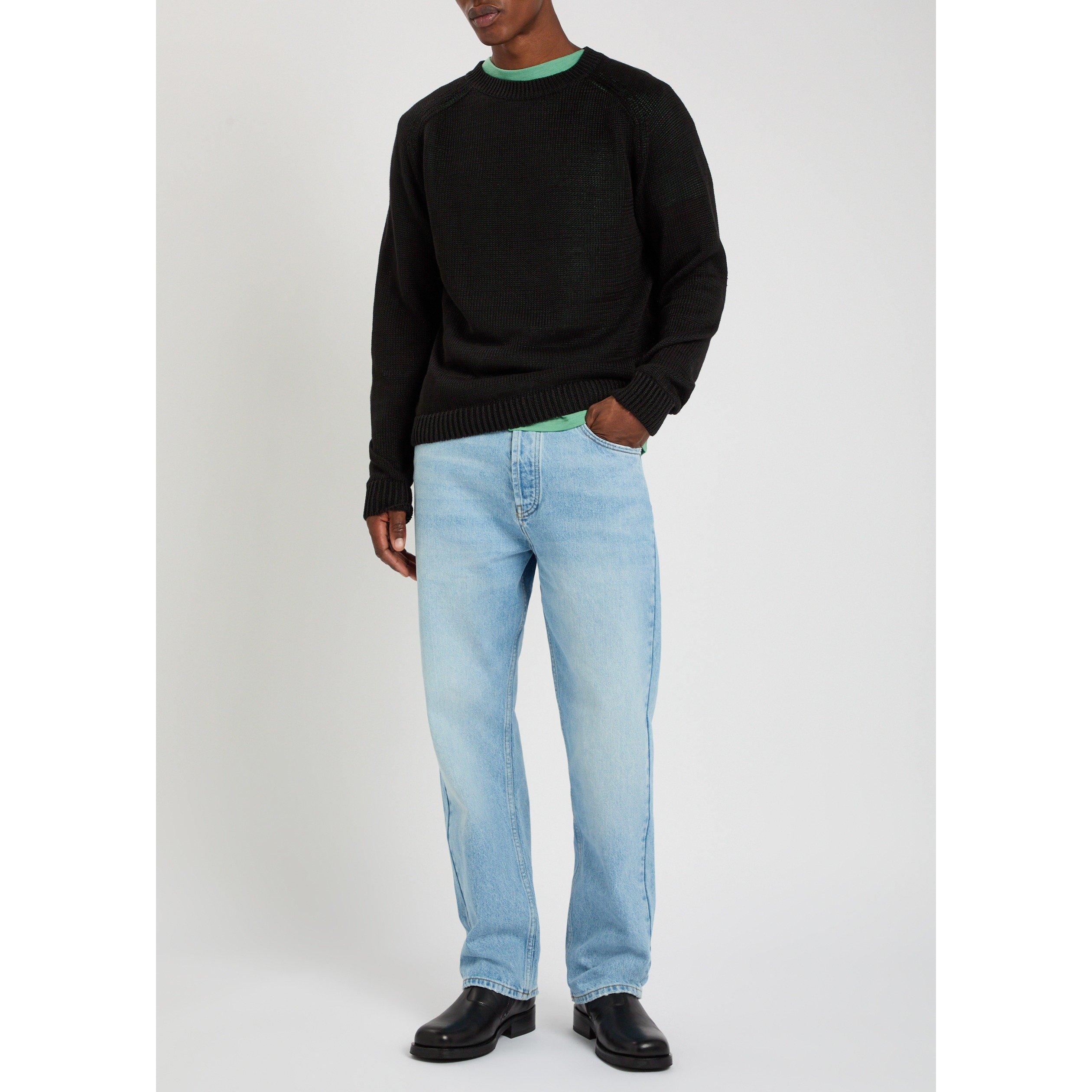 BLACK - Studio Nicholson - Men's Linen Crew-Neck Jumper - 5