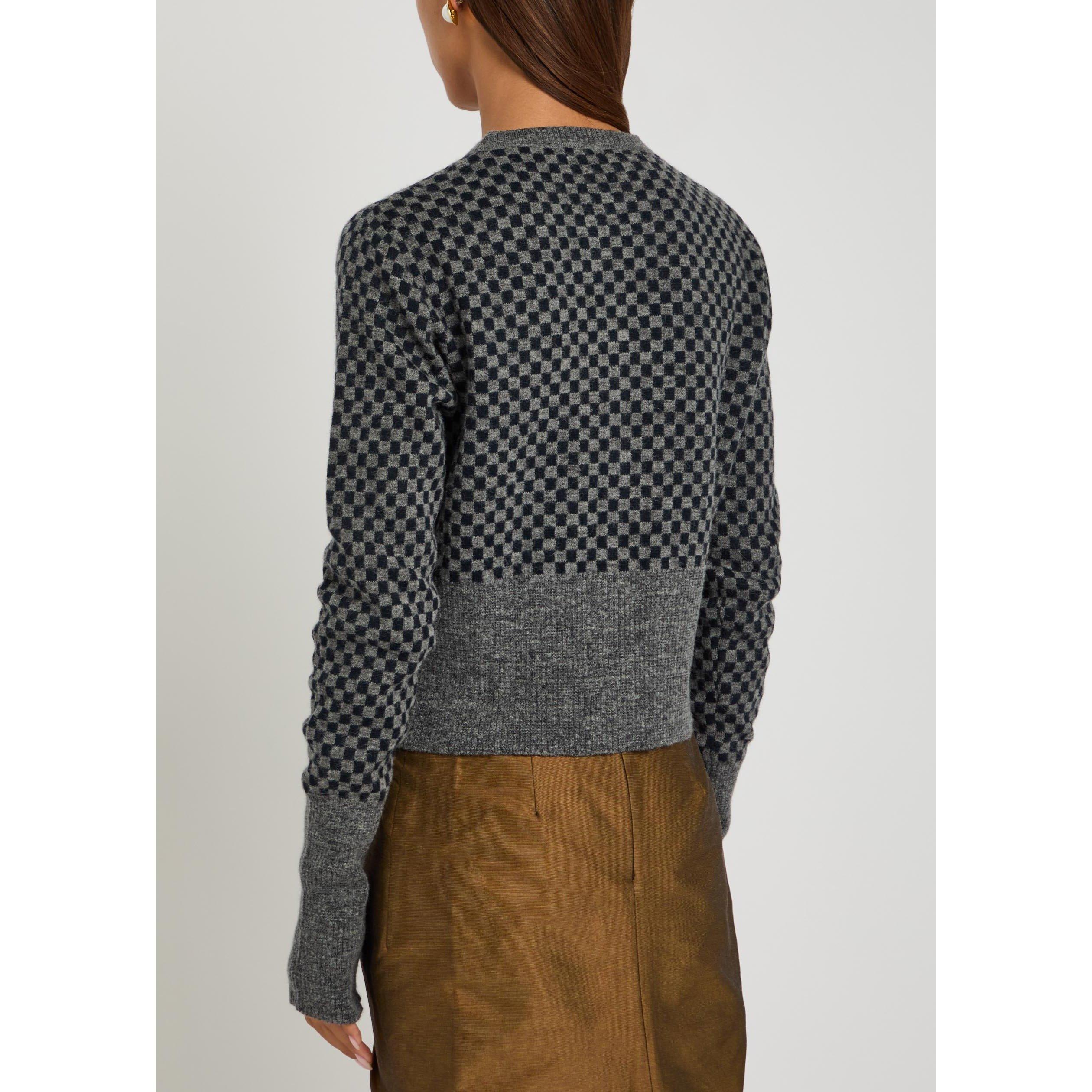GREY - Vivienne Westwood - Women's Checkmate Slim-Fit Cardigan - 3
