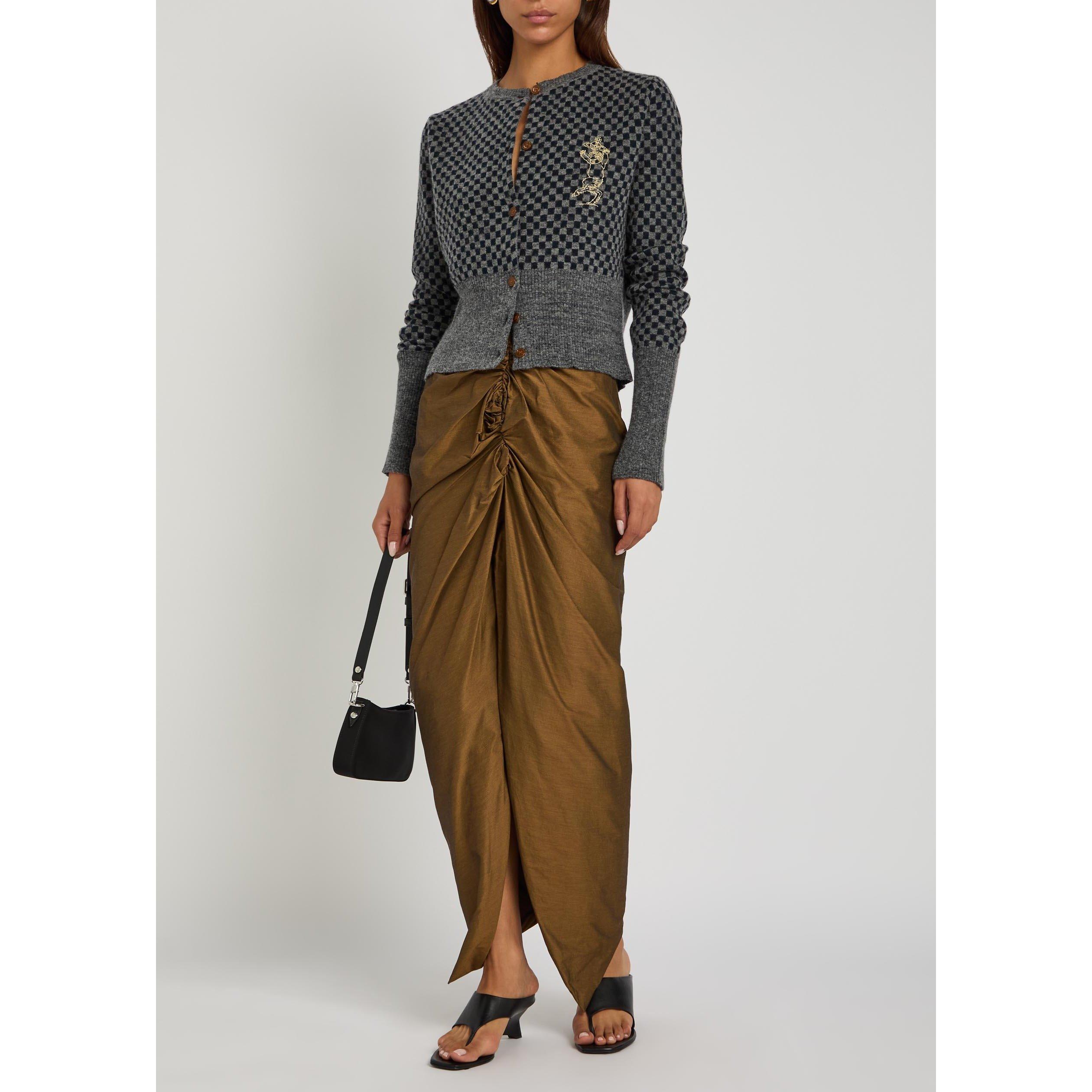 GREY - Vivienne Westwood - Women's Checkmate Slim-Fit Cardigan - 5