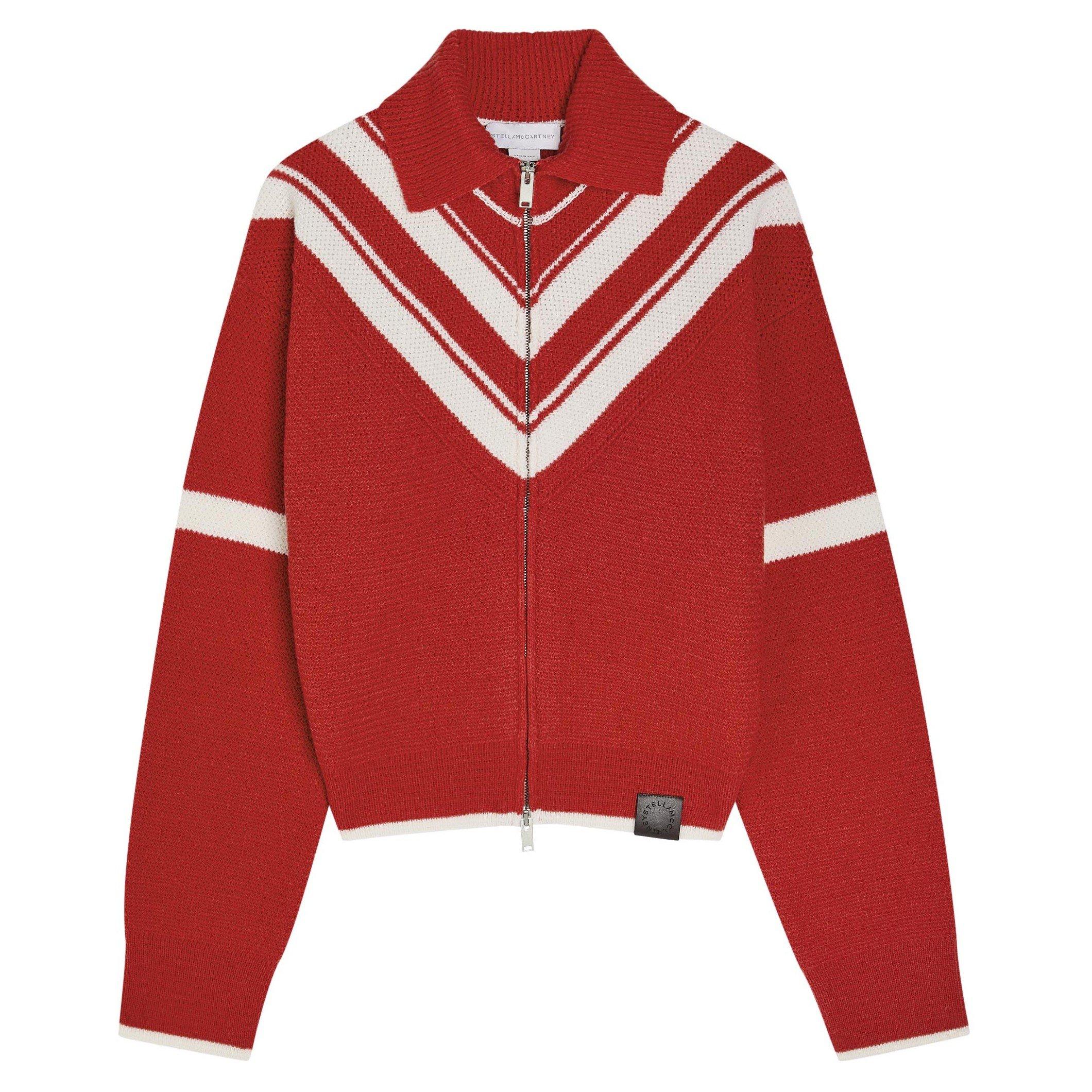RED AND WHITE - Stella McCartney - Sporty 80 Wool Knit Zip Jacke - 1