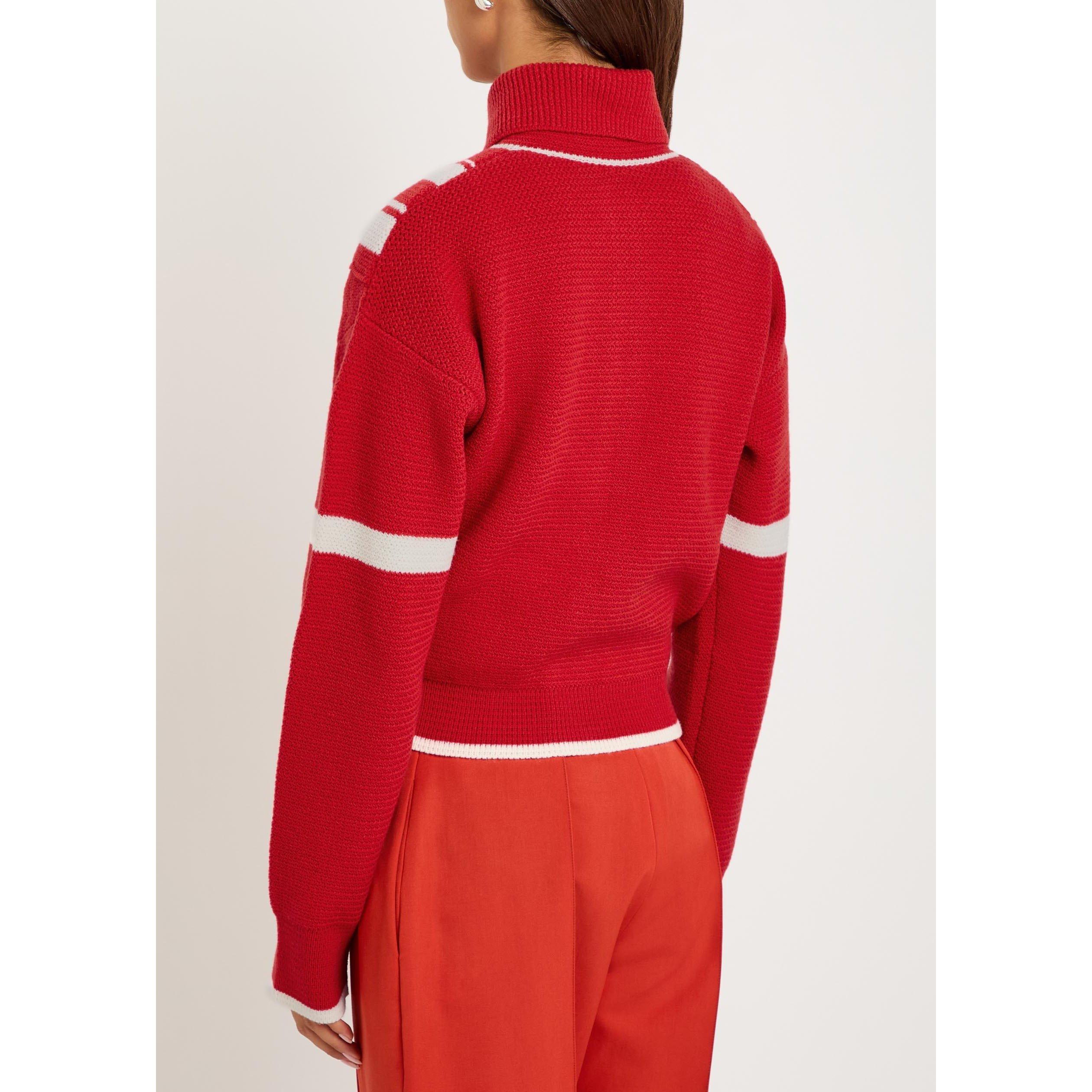 RED AND WHITE - Stella McCartney - Sporty 80 Wool Knit Zip Jacke - 3
