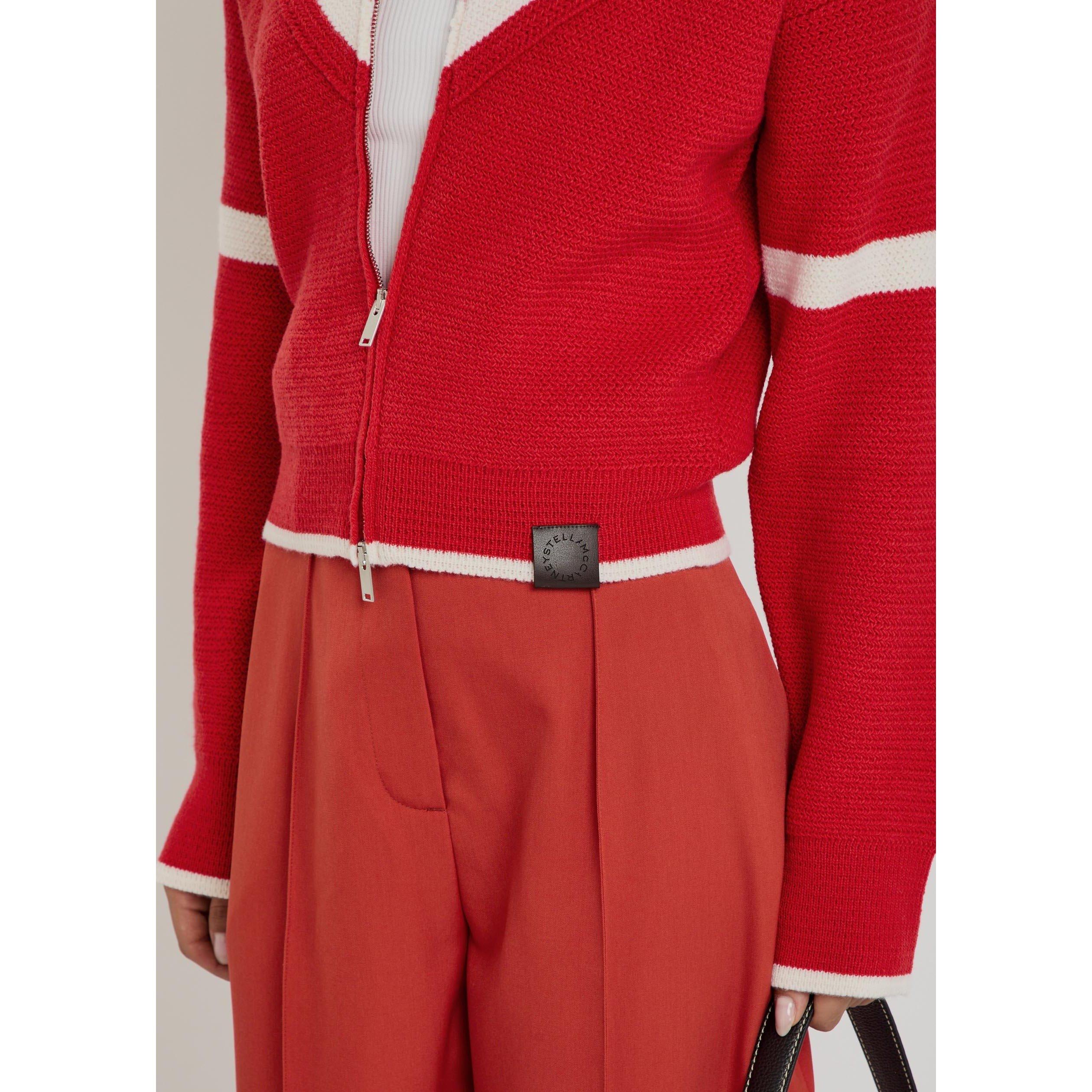 RED AND WHITE - Stella McCartney - Sporty 80 Wool Knit Zip Jacke - 4