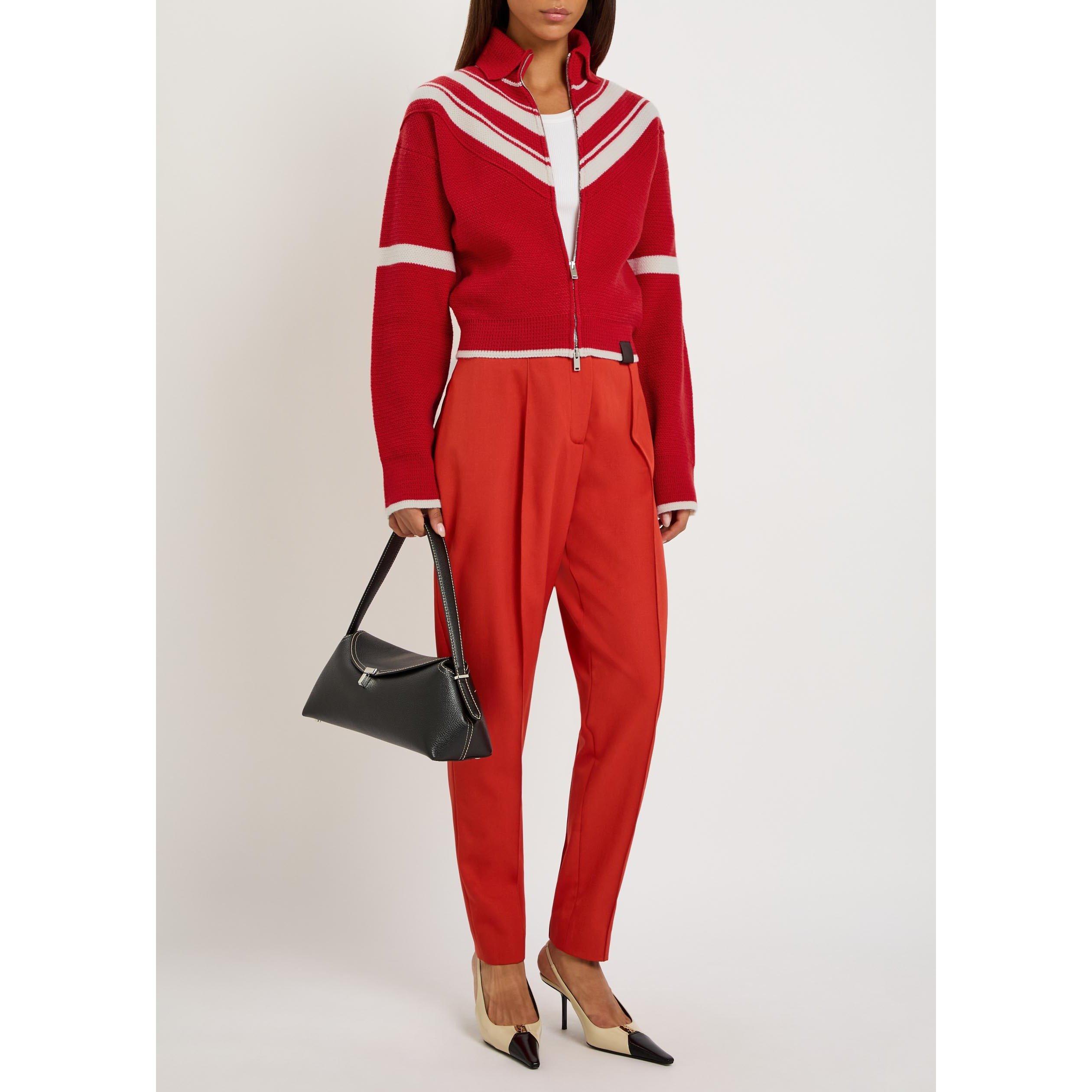 RED AND WHITE - Stella McCartney - Sporty 80 Wool Knit Zip Jacke - 5